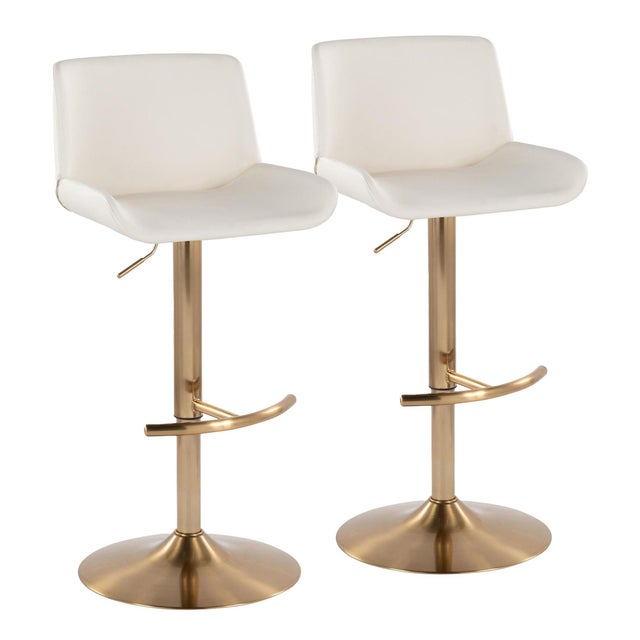 LumiSource Santi Bar Height Swivel Bar Stool (Set of 2)