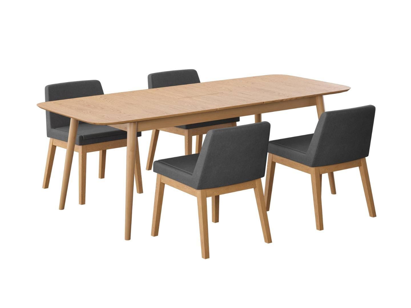 Midtown Concept Calveris Dining Table and 4 Chairs, Gray, large
