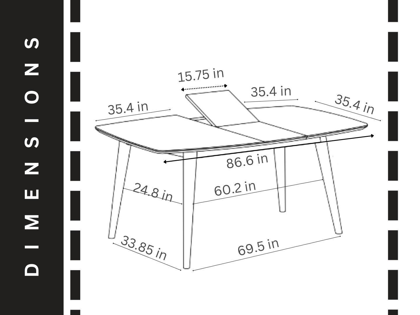 Midtown Concept Calveris Dining Table and 4 Chairs, Dark Gray/Brown, large