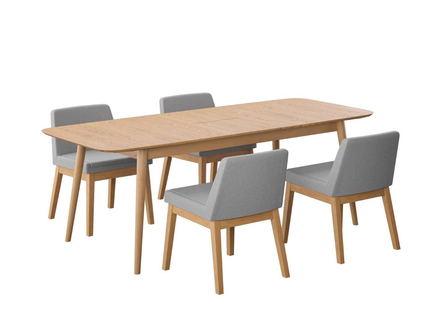 Midtown Concept Calveris Dining Table and 4 Chairs, Dark Gray/Brown, large