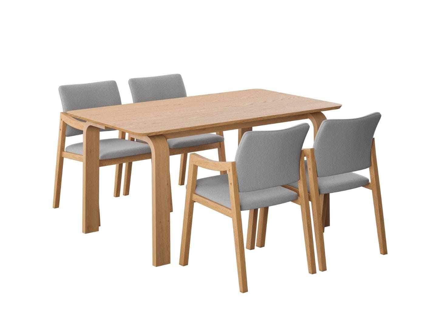 Midtown Concept Celestia Dining Table and 4 Chairs, Dark Gray/Brown, large