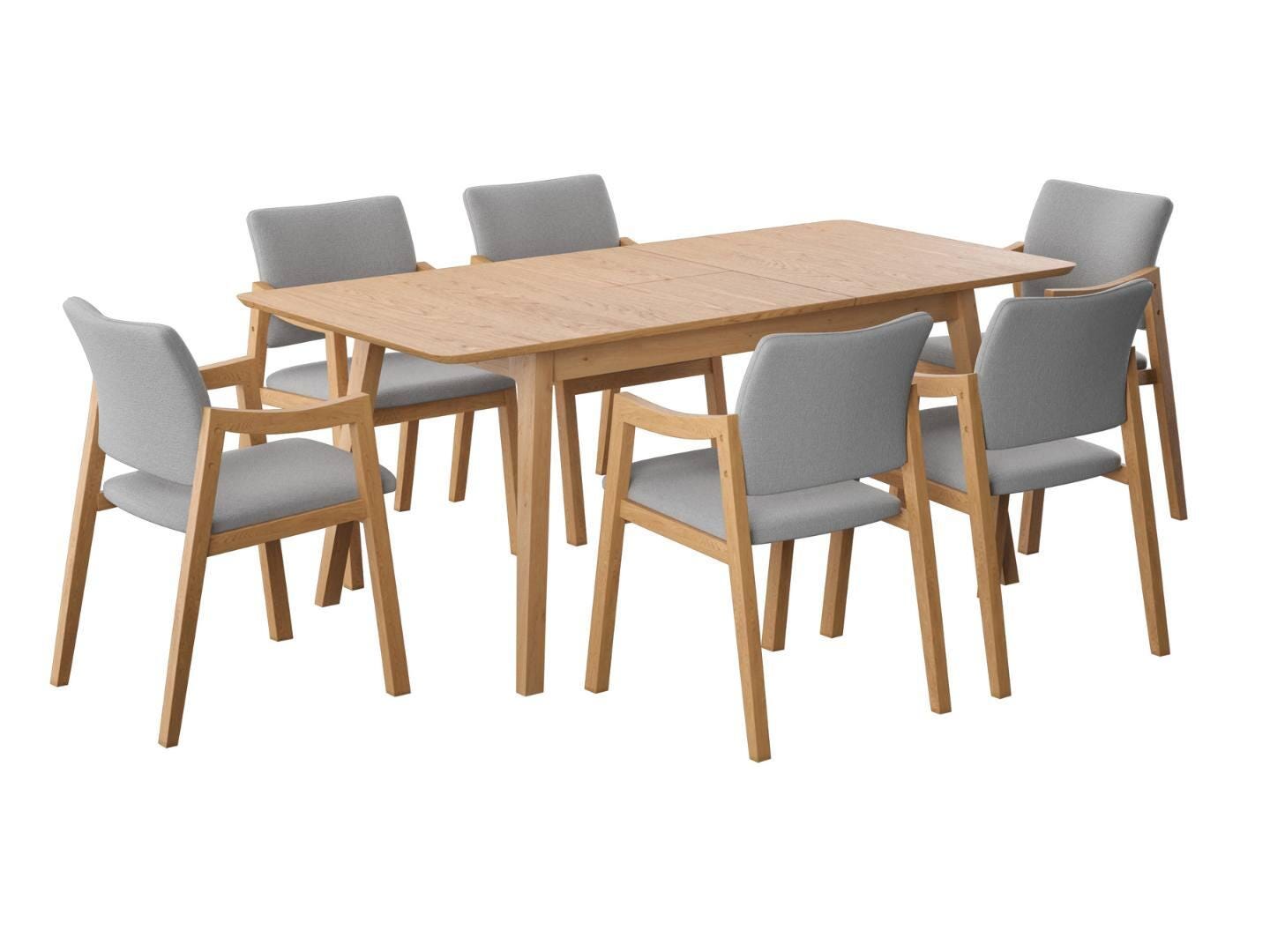 Midtown Concept Cindora Dining Table and 6 Chairs, Dark Gray/Brown, large