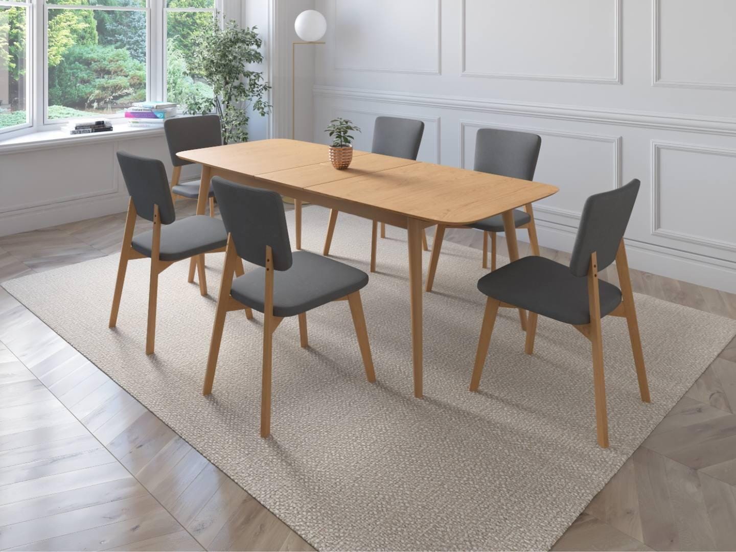 Midtown Concept Zephyria Dining Table and 6 Chairs, Gray, rollover