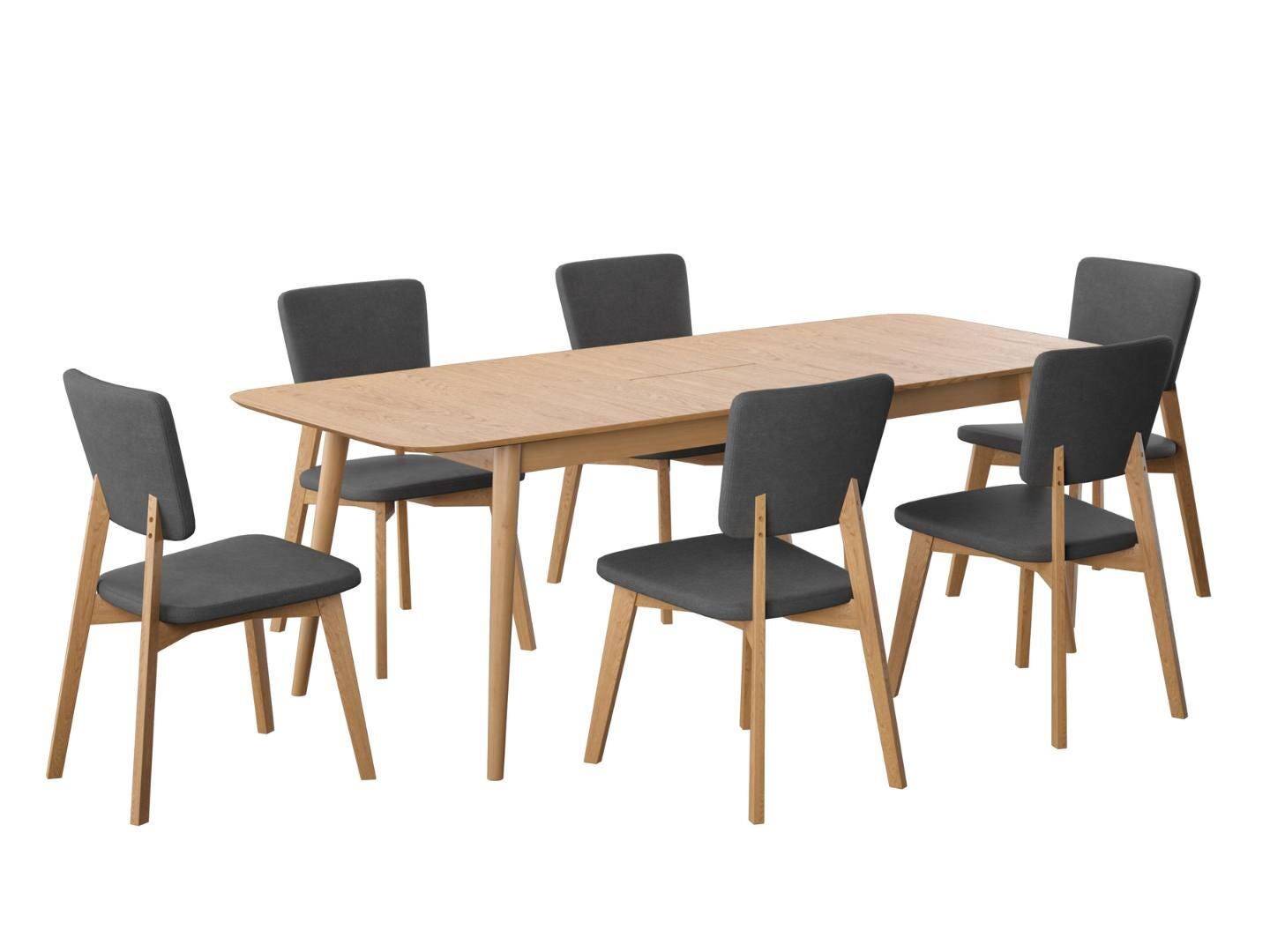 Midtown Concept Zephyria Dining Table and 6 Chairs, Gray, large