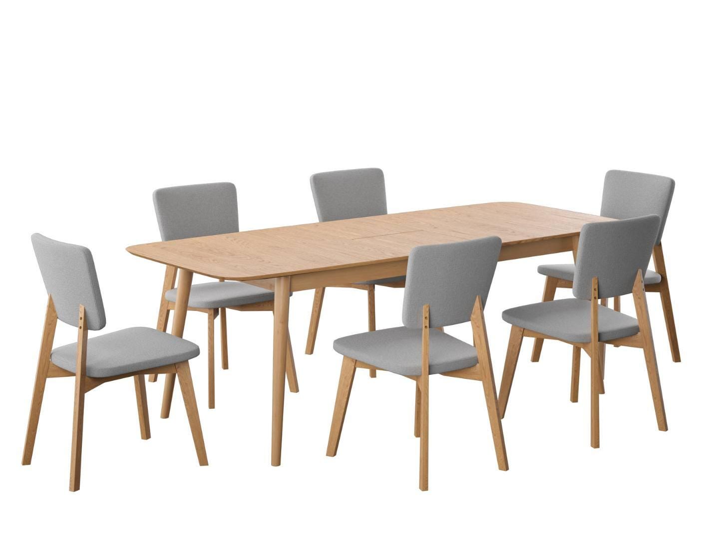 Midtown Concept Zephyria Dining Table and 6 Chairs, Dark Gray/Brown, large