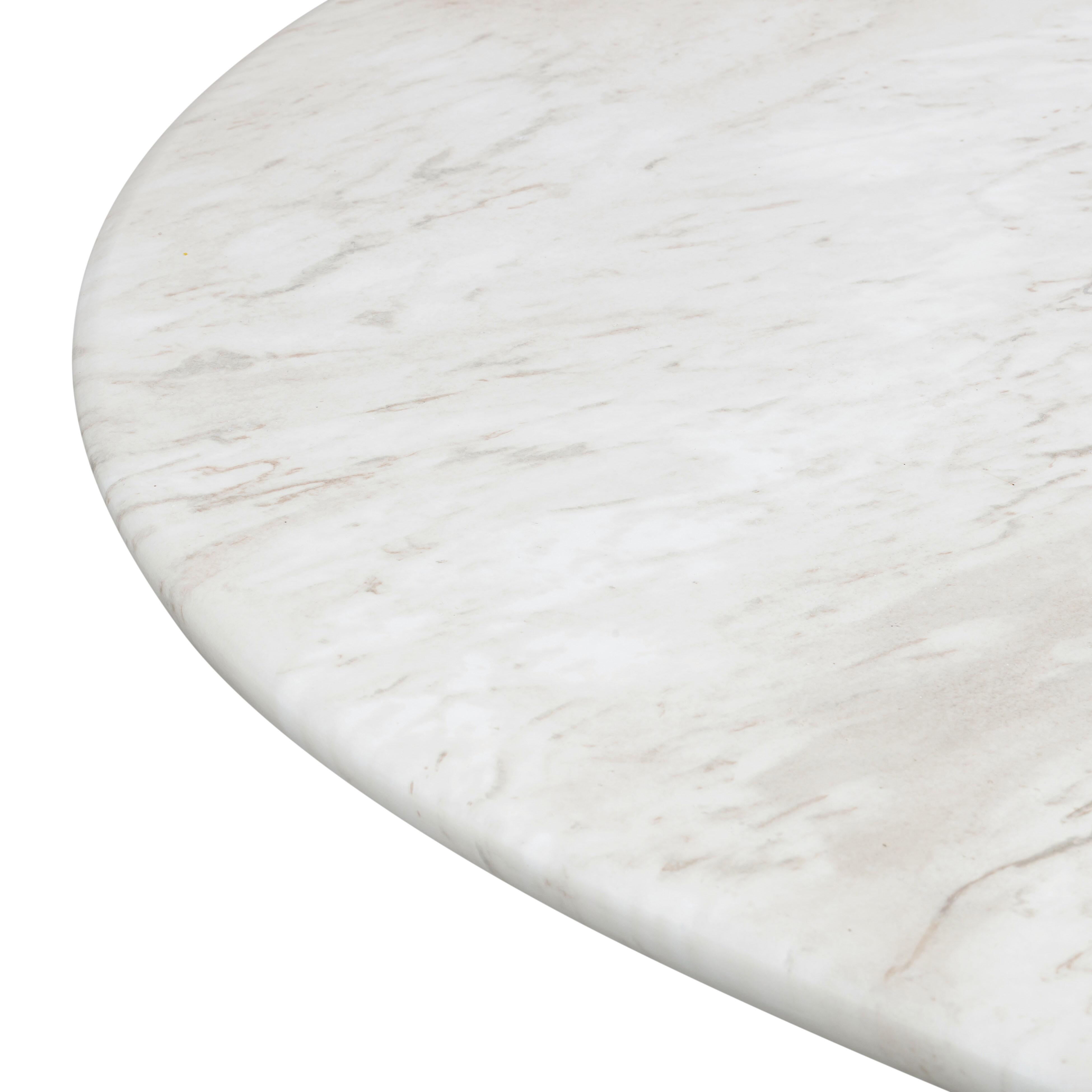 TOV Furniture Brut Dining Table, White Marble, large