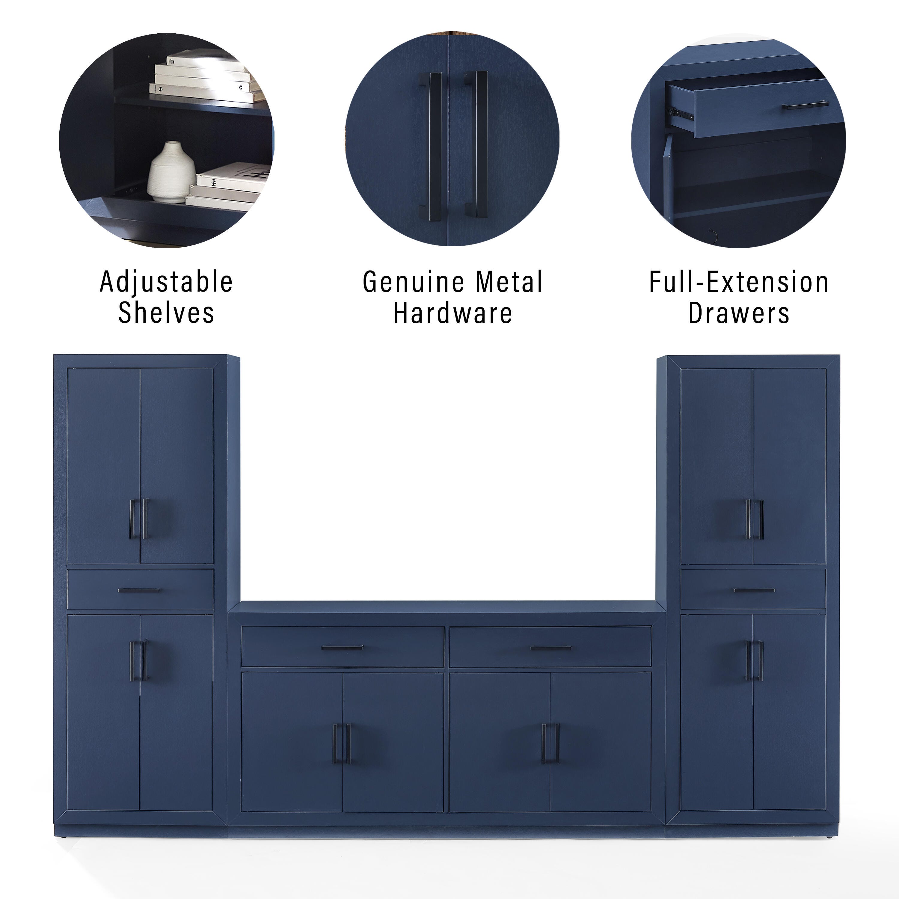 Crosley Furniture Isla 3-Piece Sideboard And Pantry Set, , large