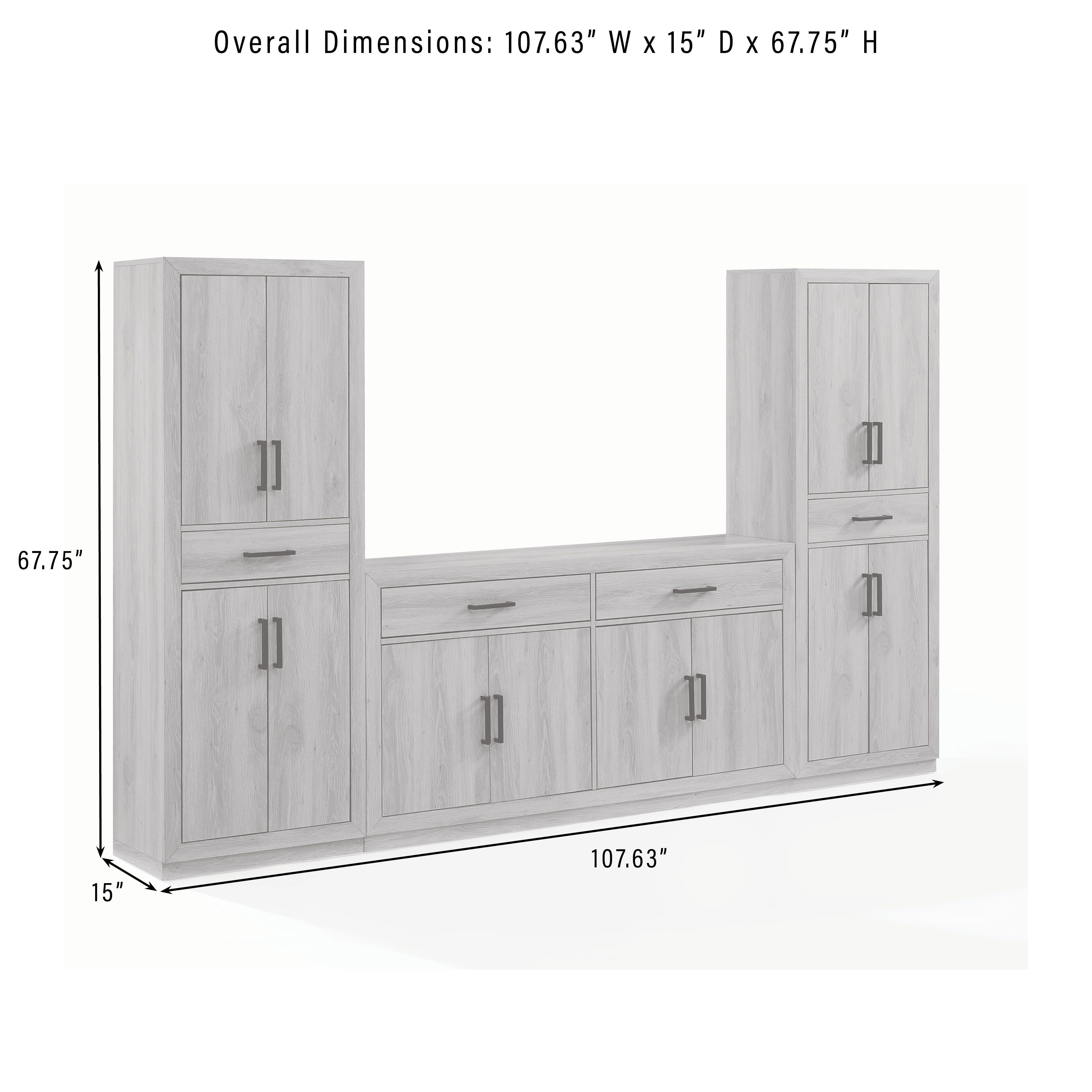 Crosley Furniture Isla 3-Piece Sideboard And Pantry Set, , large