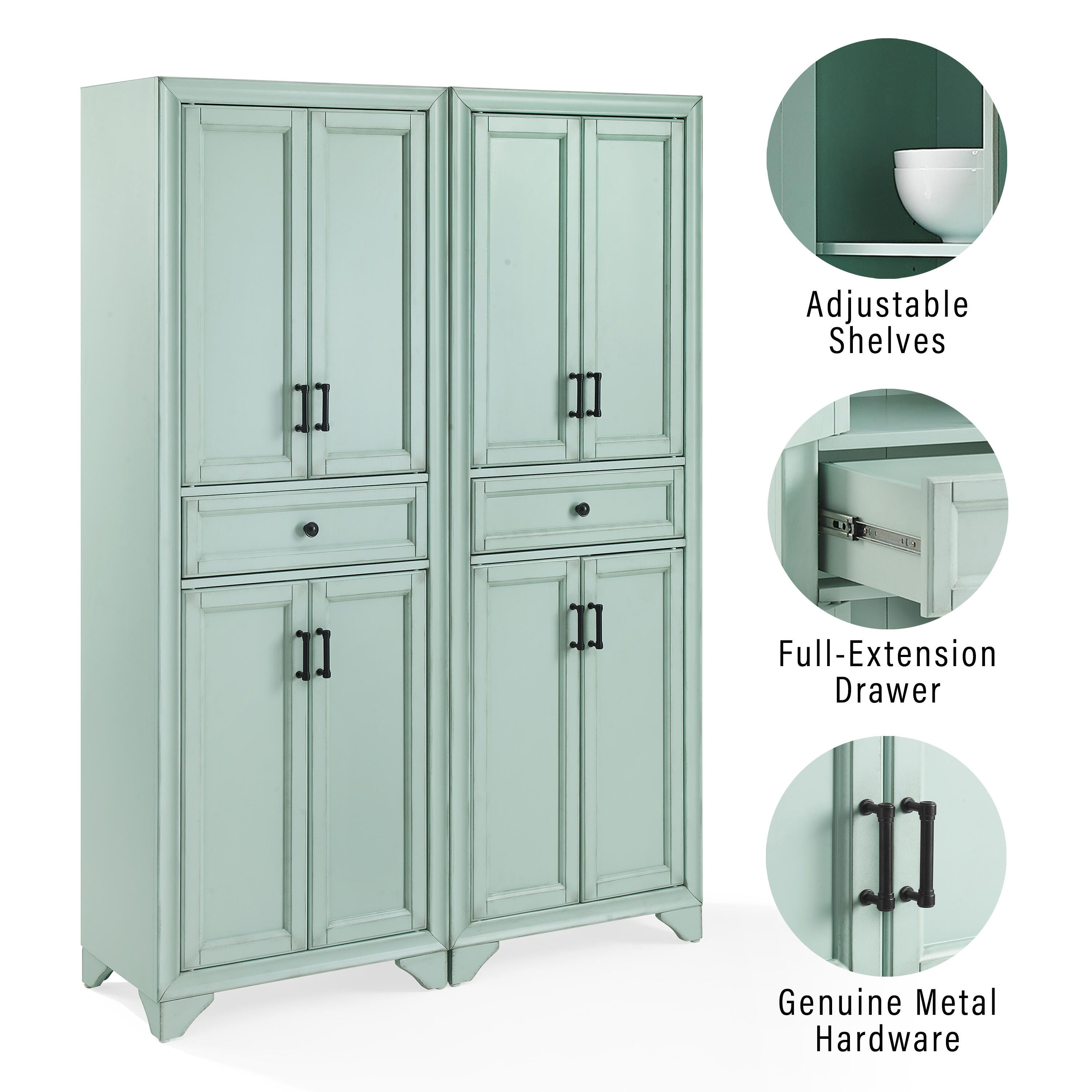 Crosley Furniture Tara 2-Piece Pantry Set, , large