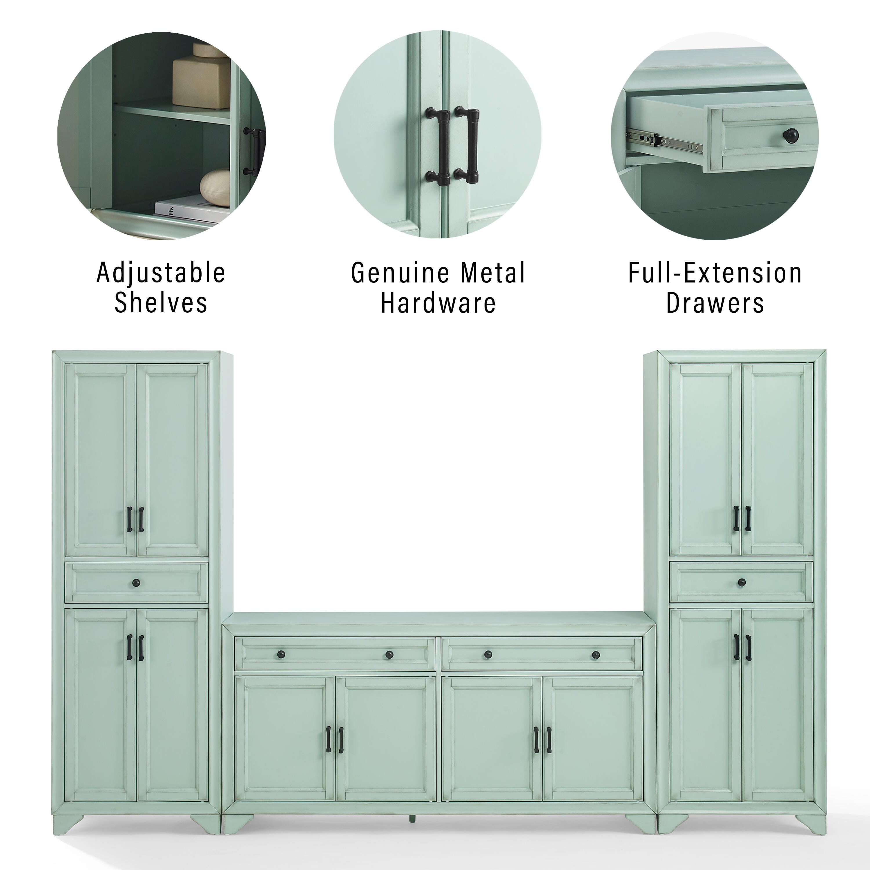 Crosley Furniture Tara Sideboard and Pantry - Thumbnail 2