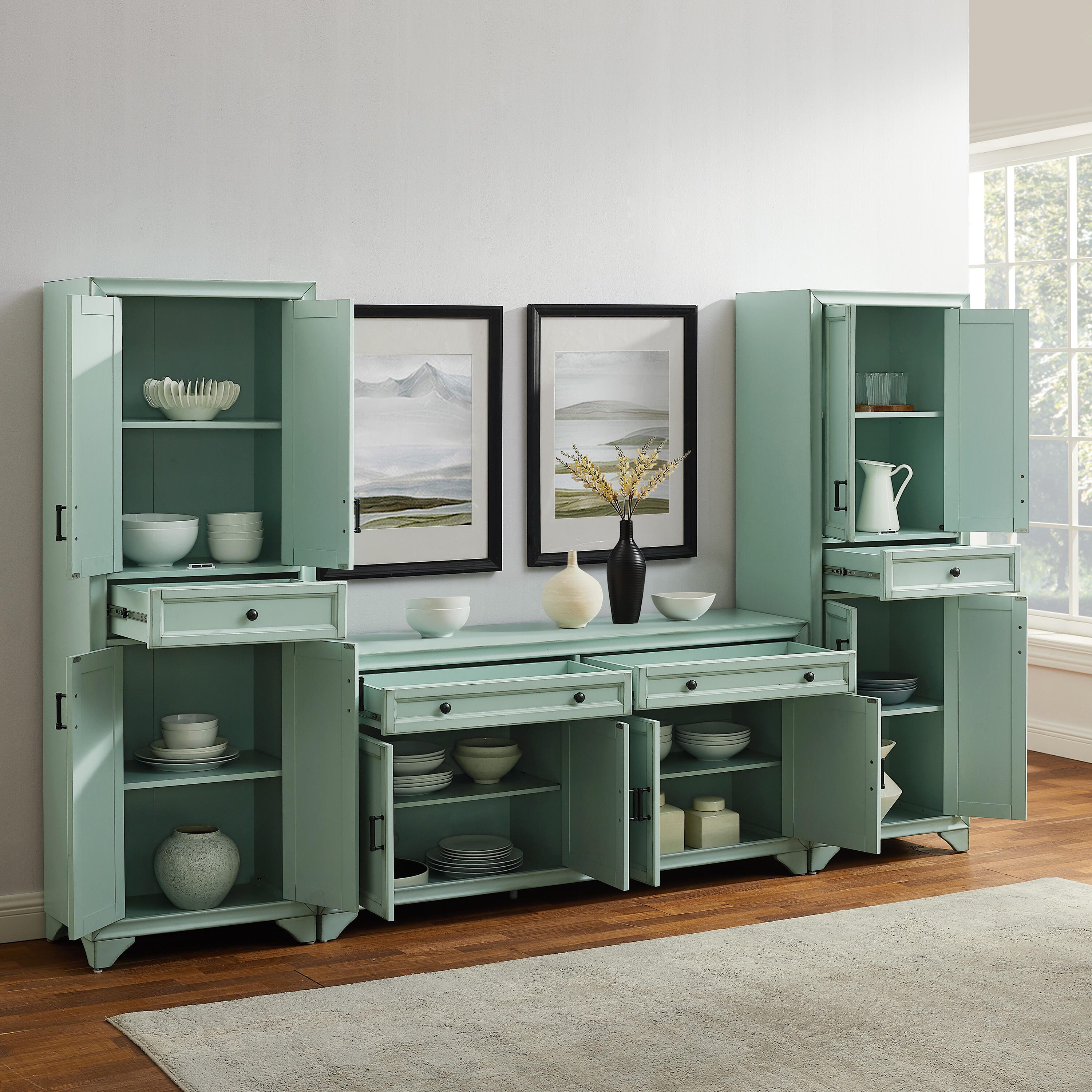 Crosley Furniture Tara Sideboard and Pantry - Thumbnail 4
