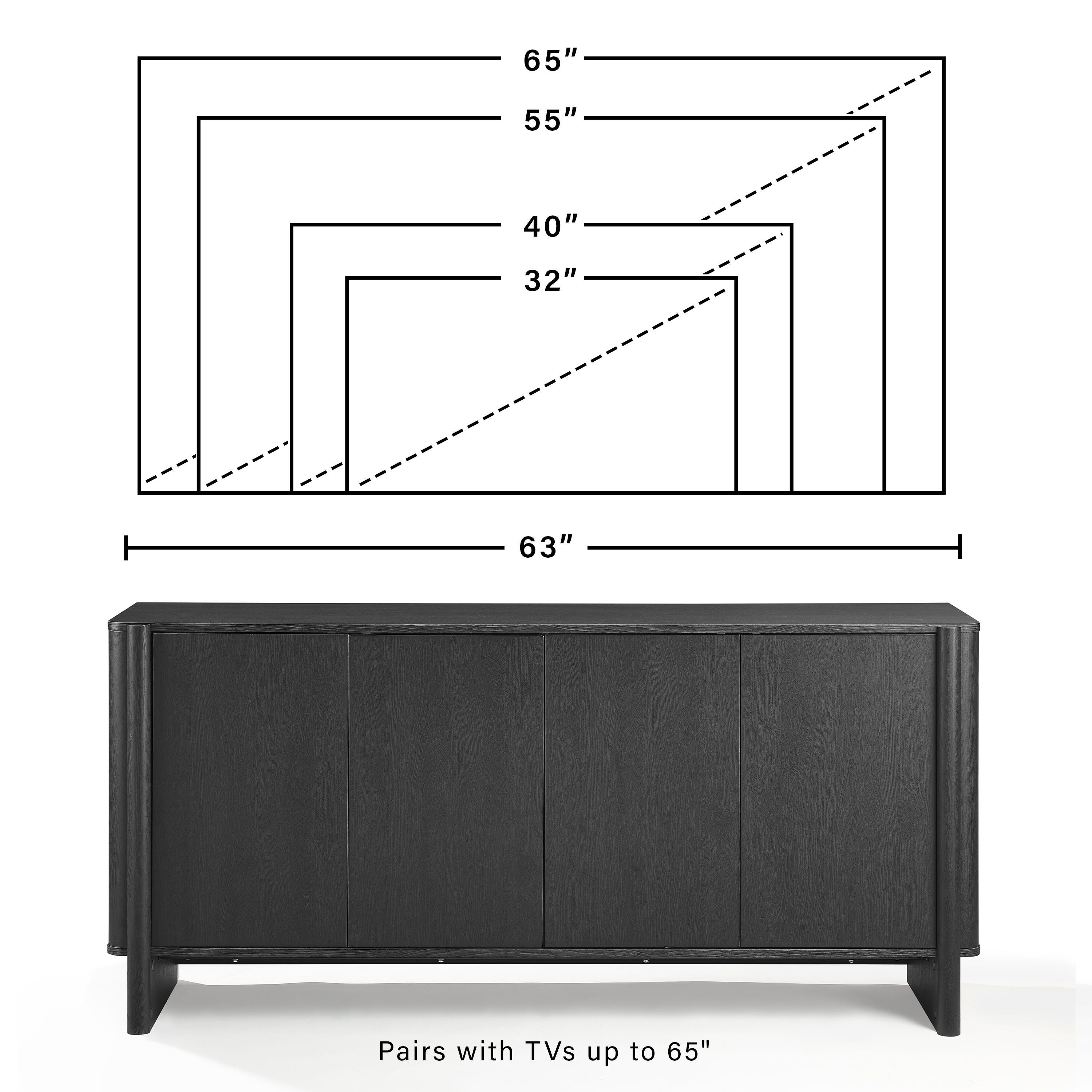 Crosley Furniture Wesley Sideboard, Black, large