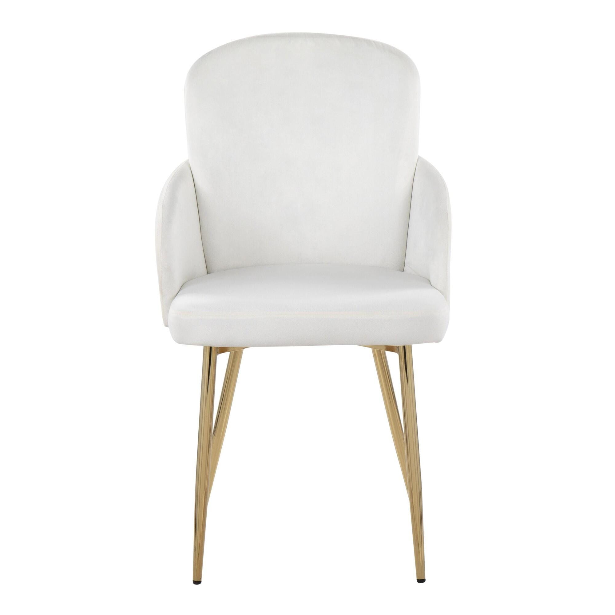 LumiSource Dahlia Dining Chair (Set of 2), Gold/Cream, large