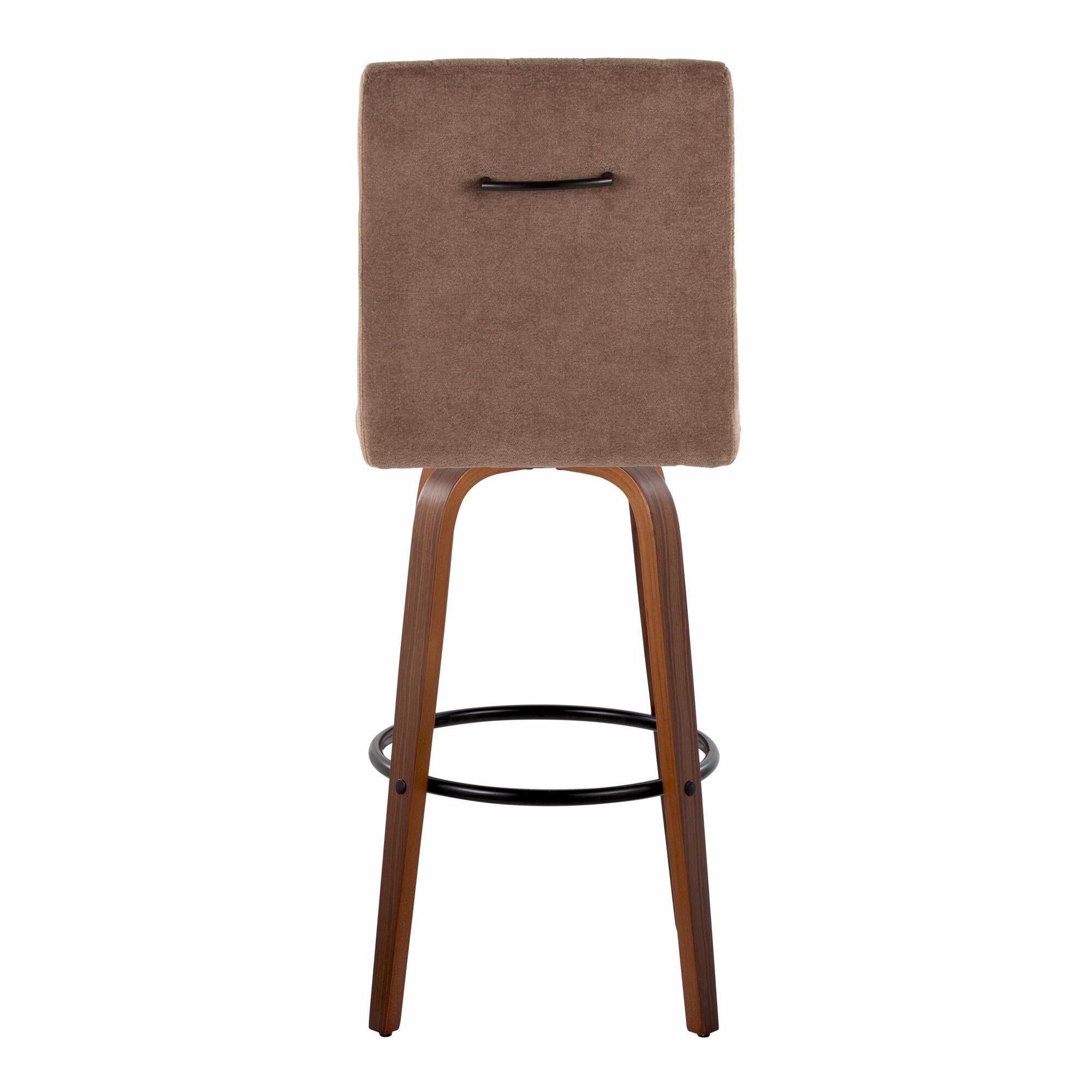 LumiSource Hank Bar Height Bar Stool (Set of 2), Brown/Black, large