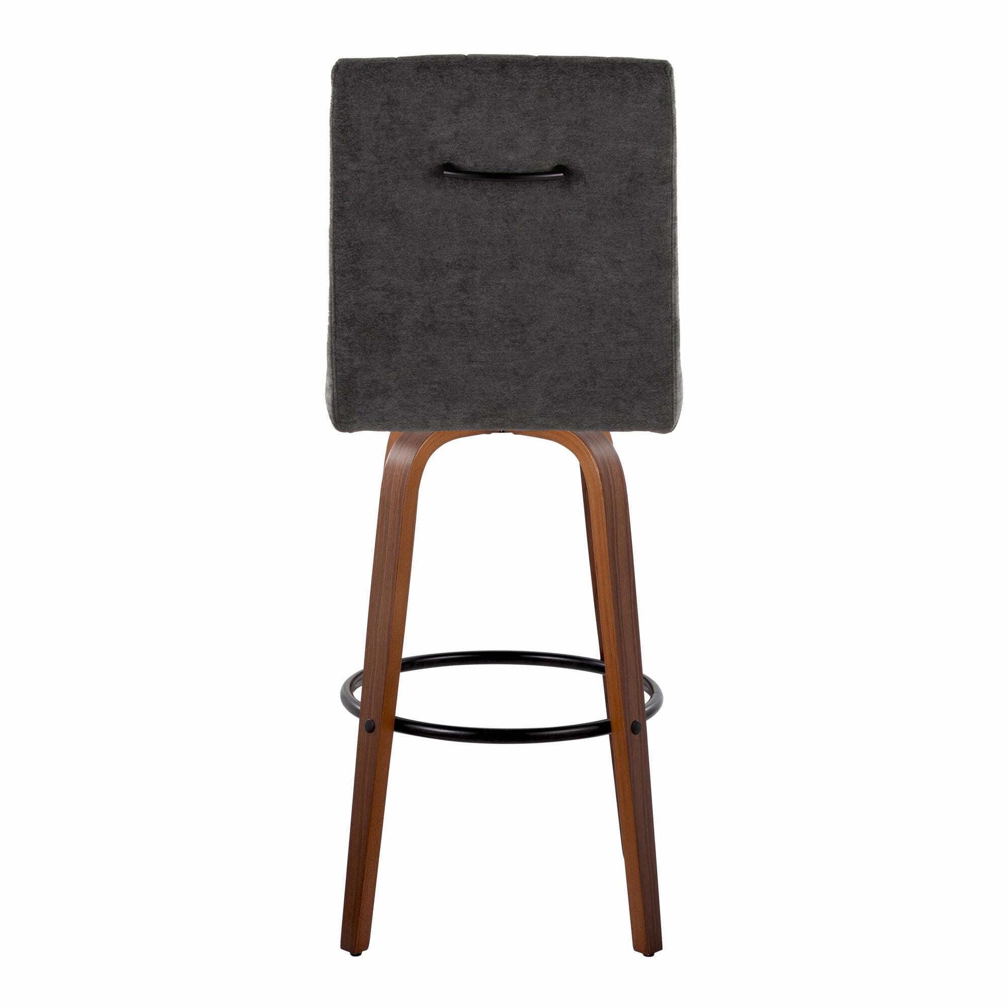 LumiSource Hank Bar Height Bar Stool (Set of 2), Brown/Dark Gray/Black, large