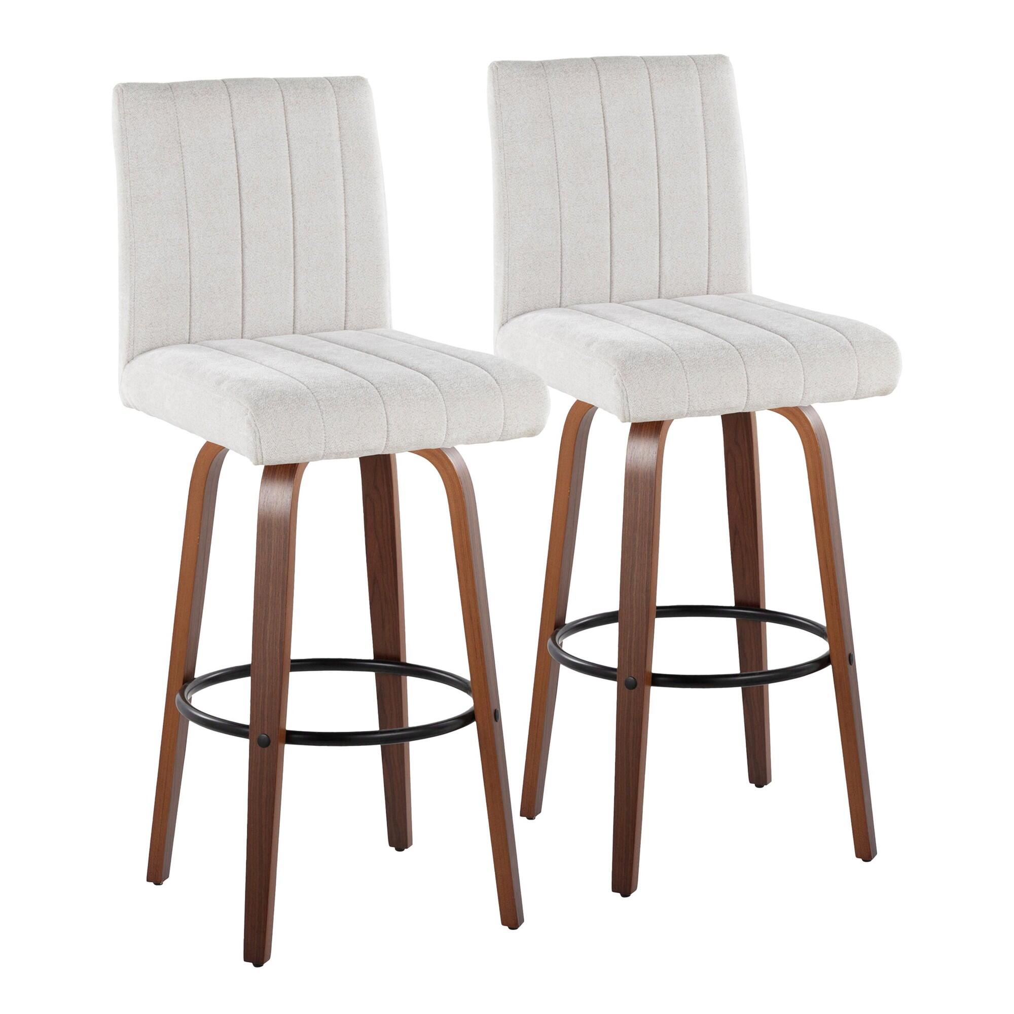 LumiSource Hank Bar Height Bar Stool (Set of 2), Brown/Light Gray/Black, large