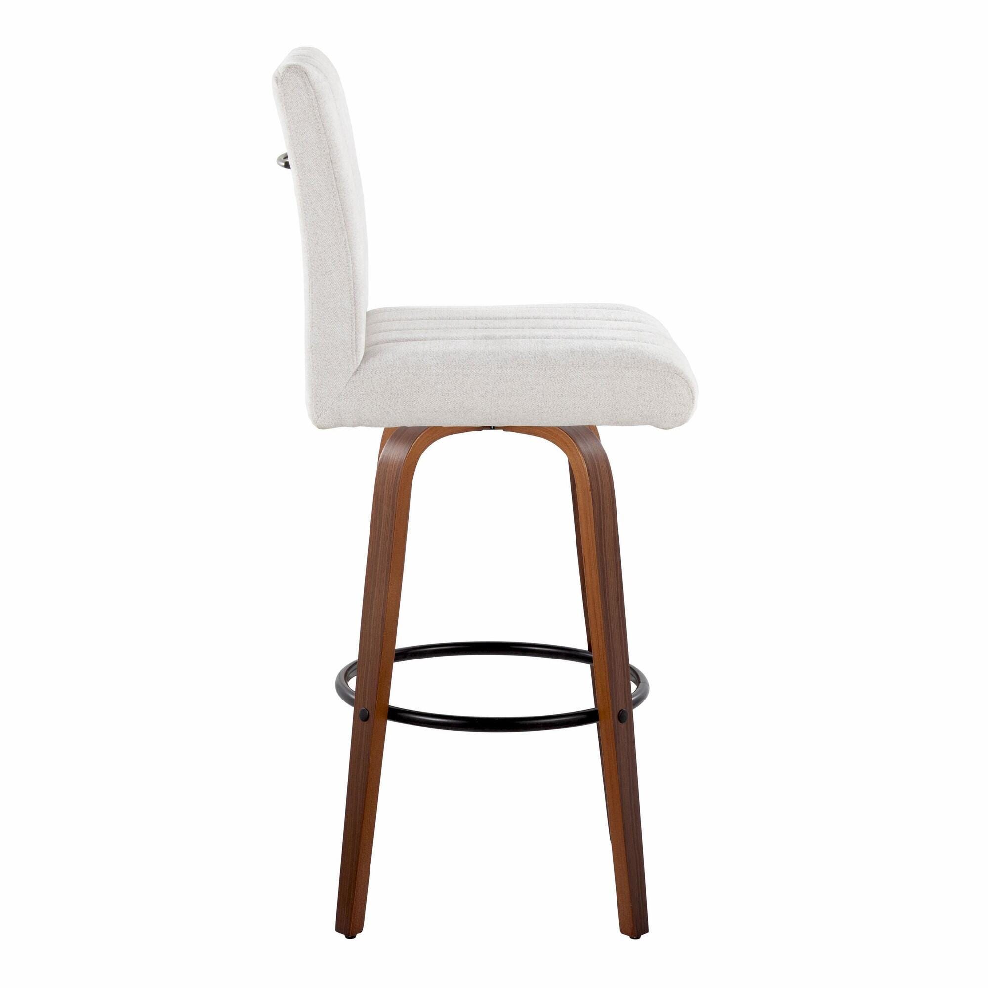 LumiSource Hank Bar Height Bar Stool (Set of 2), Brown/Light Gray/Black, large
