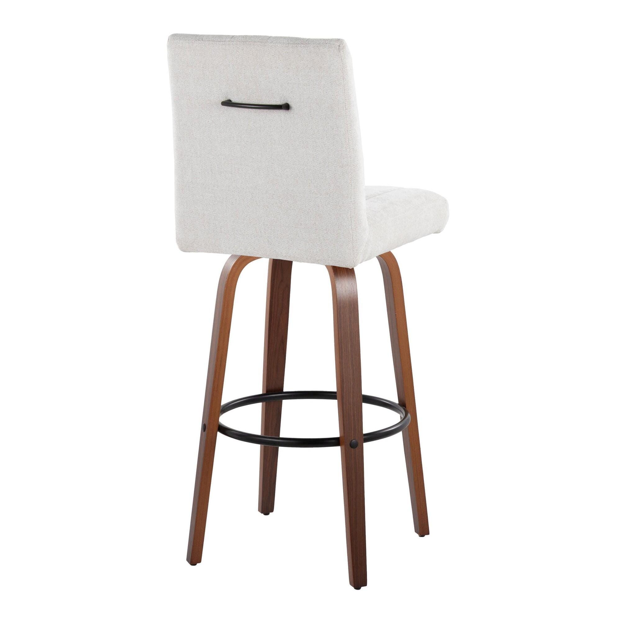 LumiSource Hank Bar Height Bar Stool (Set of 2), Brown/Light Gray/Black, large