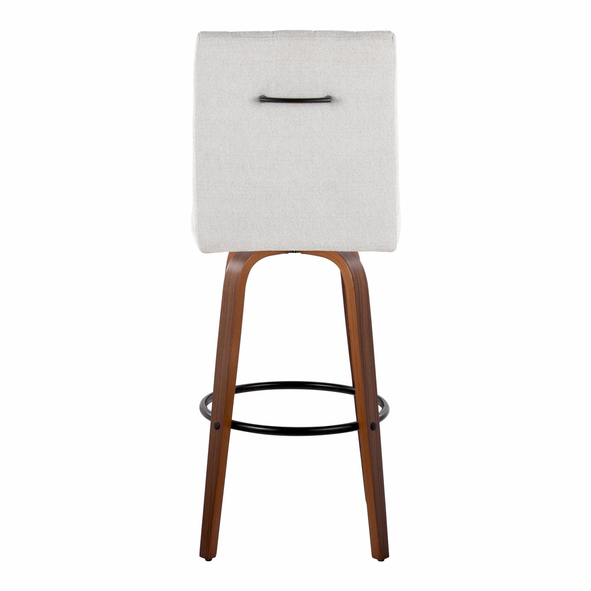 LumiSource Hank Bar Height Bar Stool (Set of 2), Brown/Light Gray/Black, large