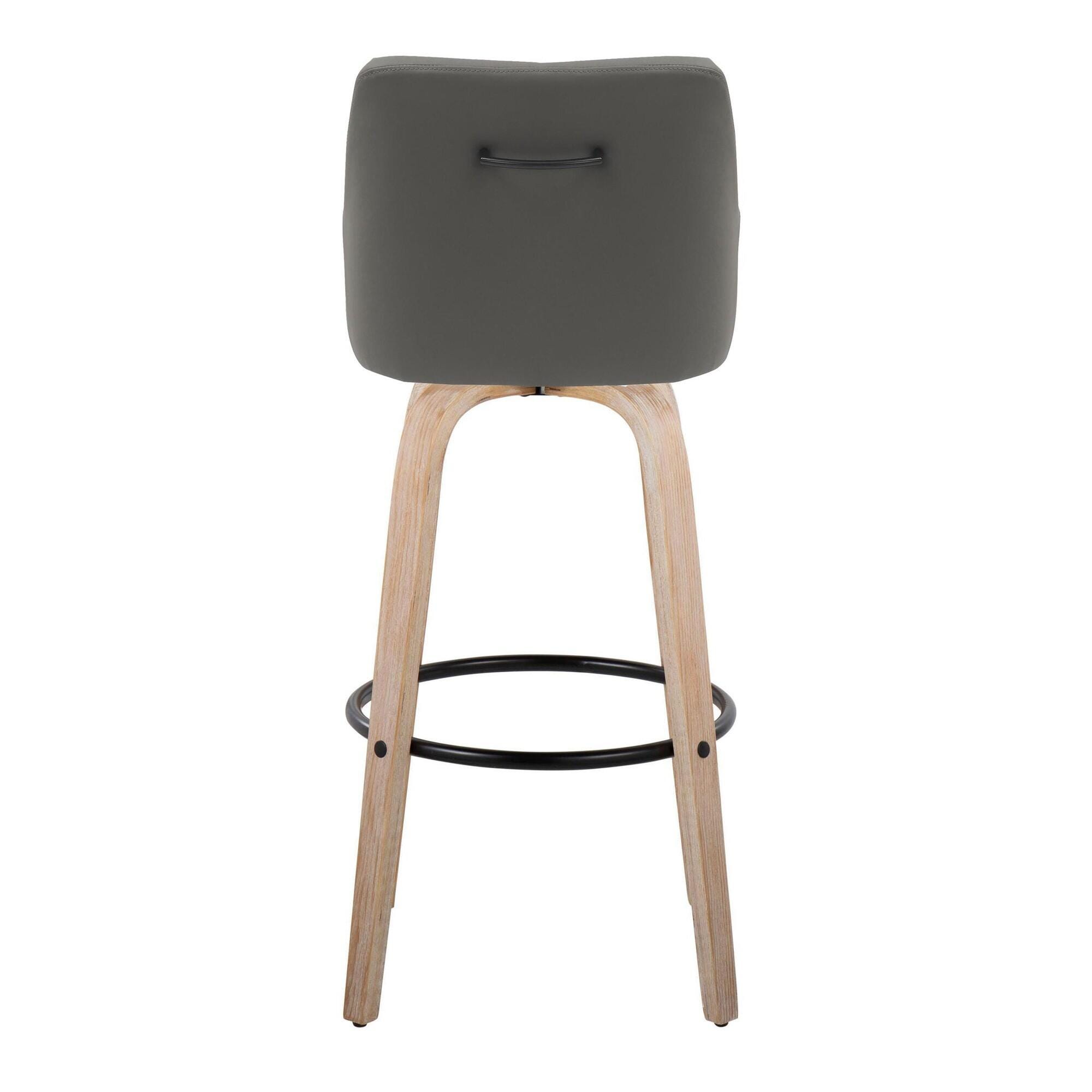 LumiSource Hannah Bar Height Bar Stool (Set of 2), White/Dark Gray/Black, large