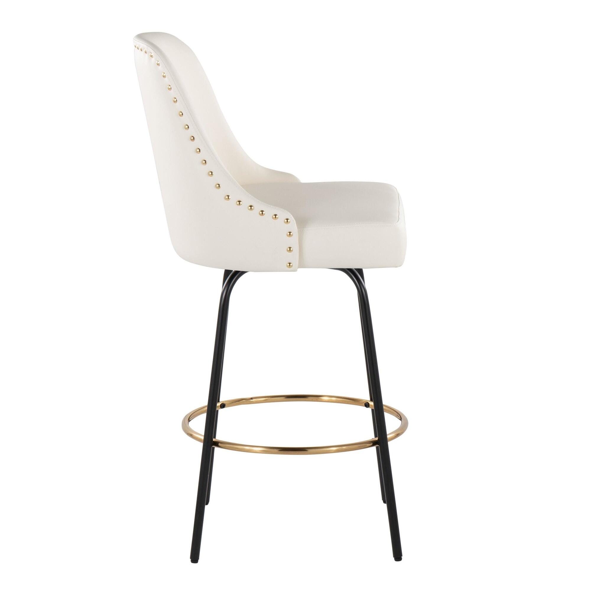 LumiSource Marcel Studded Back Counter Height Bar Stool (Set of 2