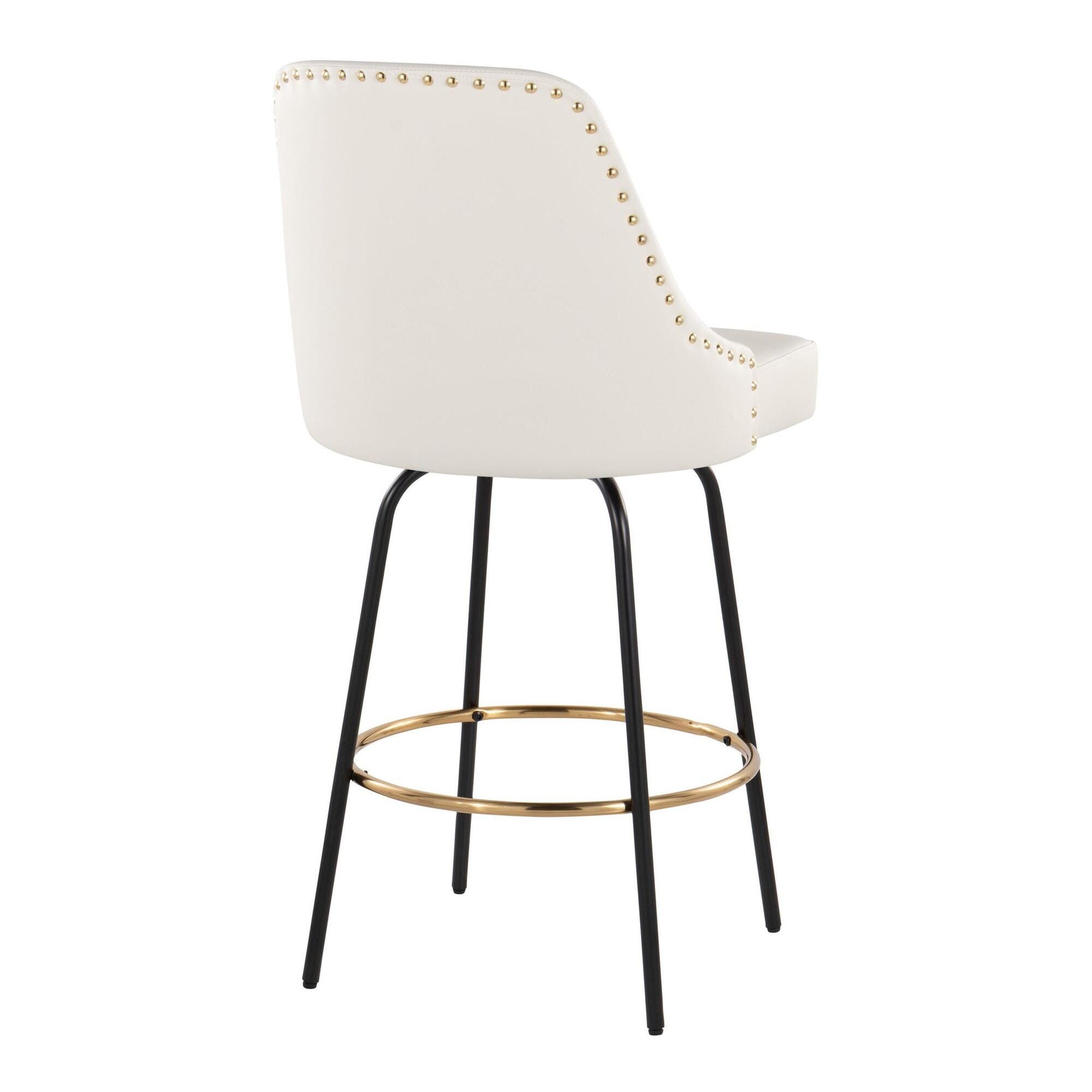 LumiSource Marcel Studded Back Counter Height Bar Stool  (Set of 2), , large