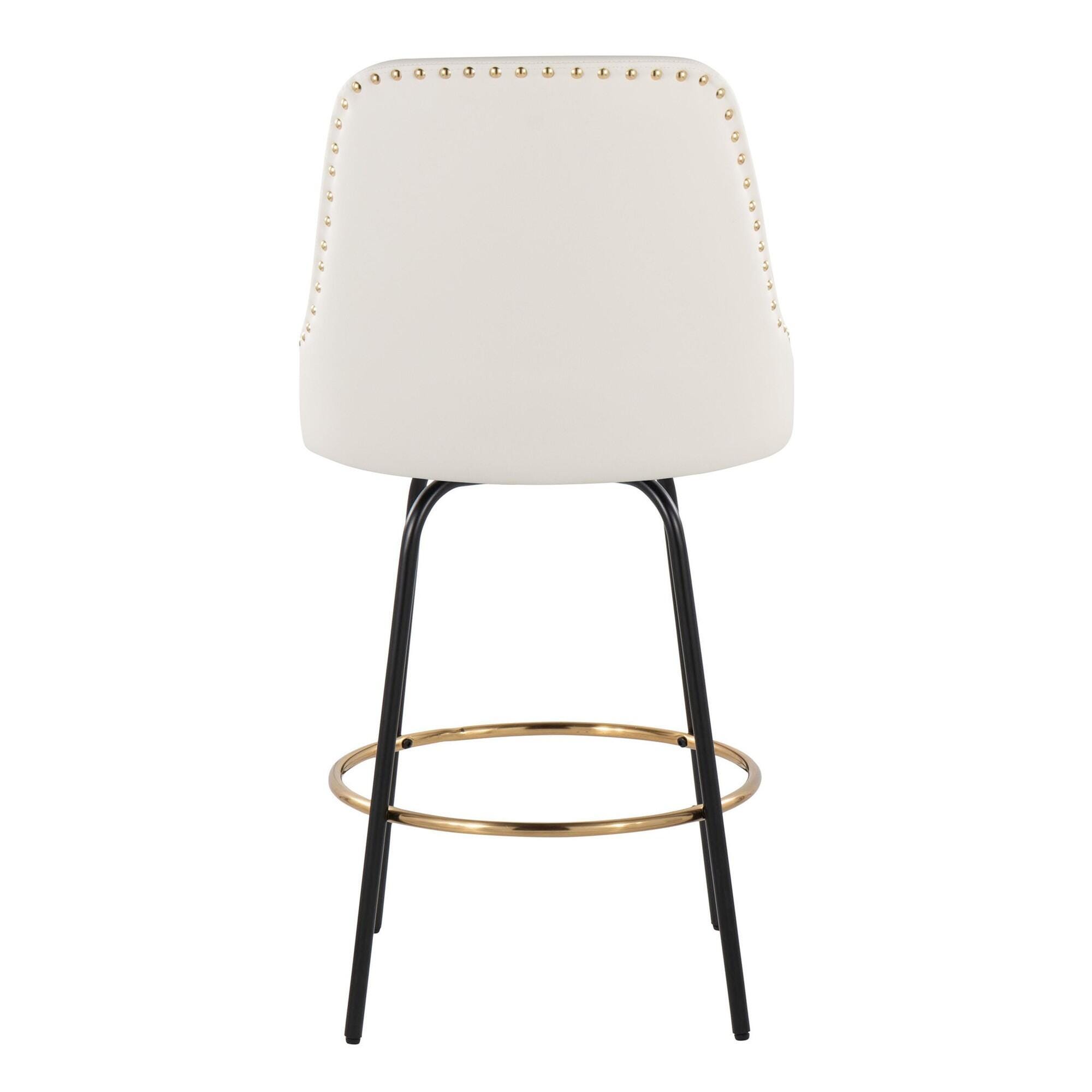 LumiSource Marcel Studded Back Counter Height Bar Stool  (Set of 2), , large