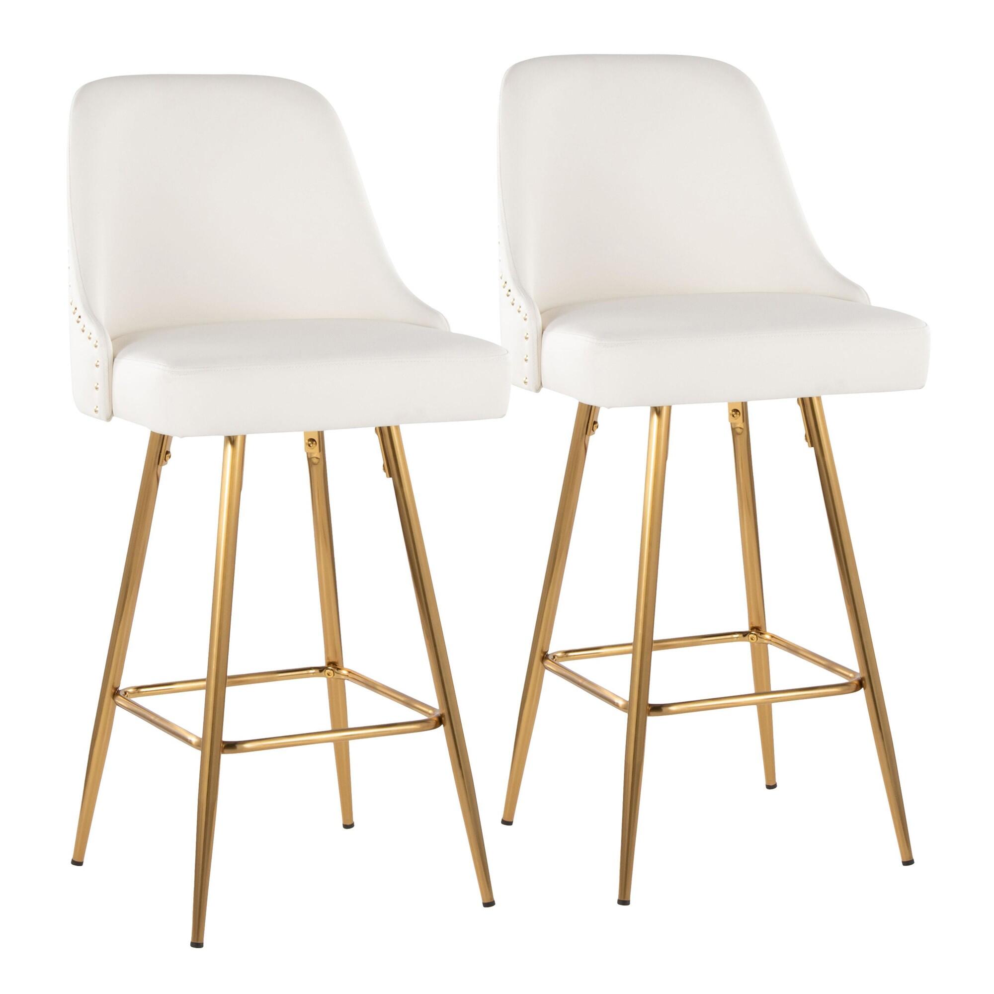 LumiSource Marcel Upholstered Counter Height Bar Stool  (Set of 2), , large