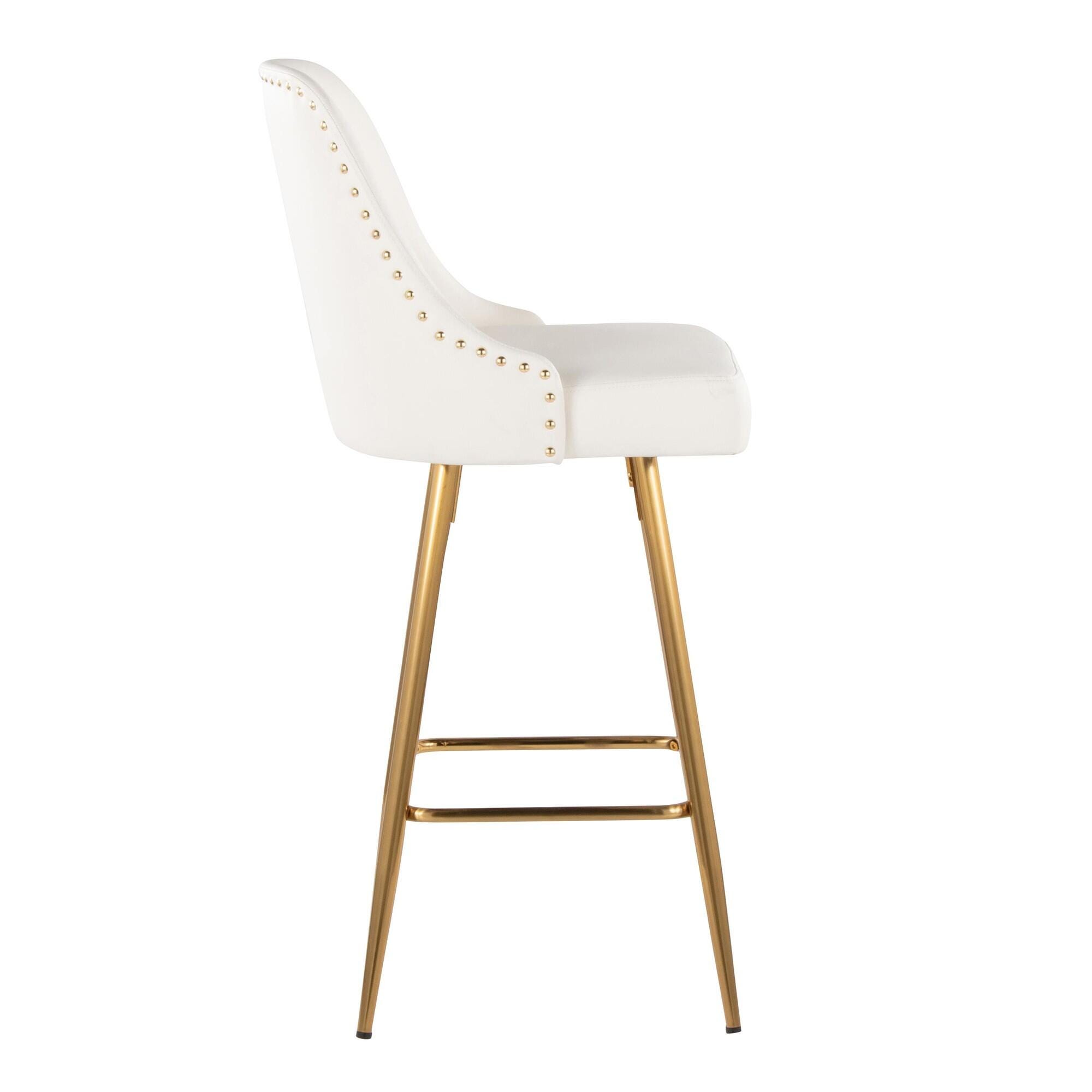 LumiSource Marcel Upholstered Counter Height Bar Stool  (Set of 2), , large