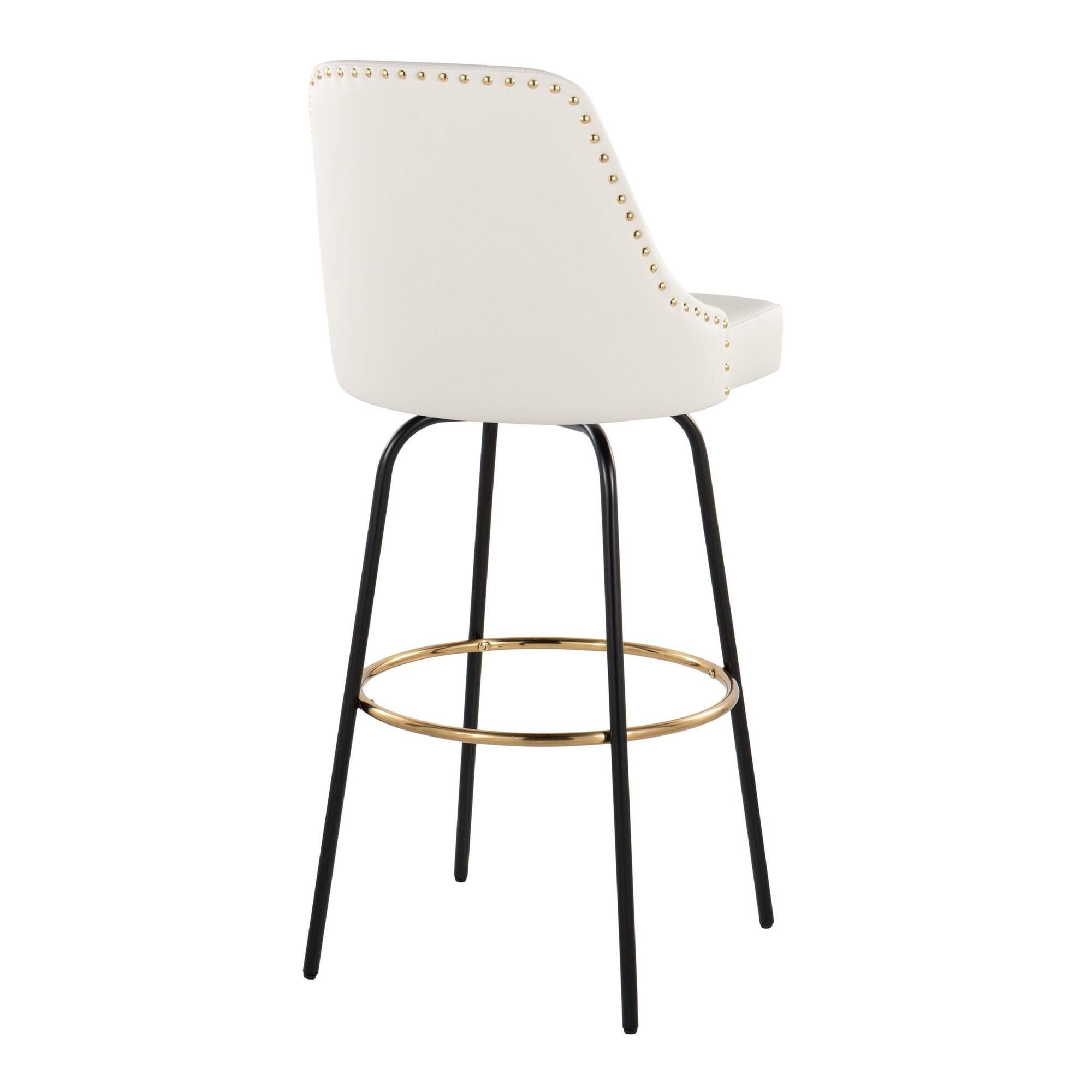 LumiSource Marcel Studded Back Bar Height Bar Stool (Set of 2), , large