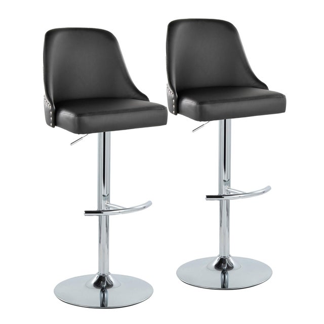 LumiSource Marcel Adjustable Bar Stool (Set of 2)
