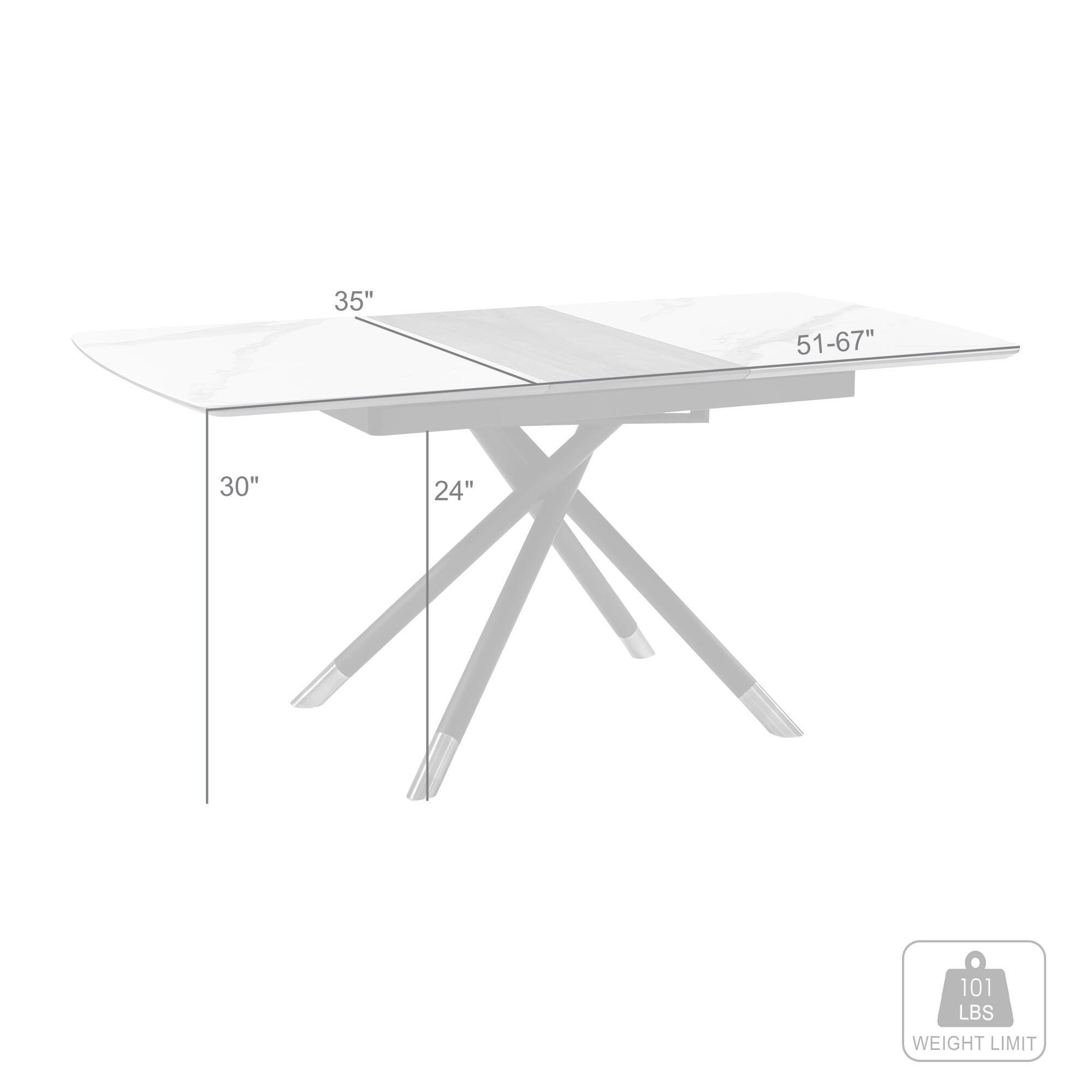 Armen Living Alora Extendable Dining Table, , large