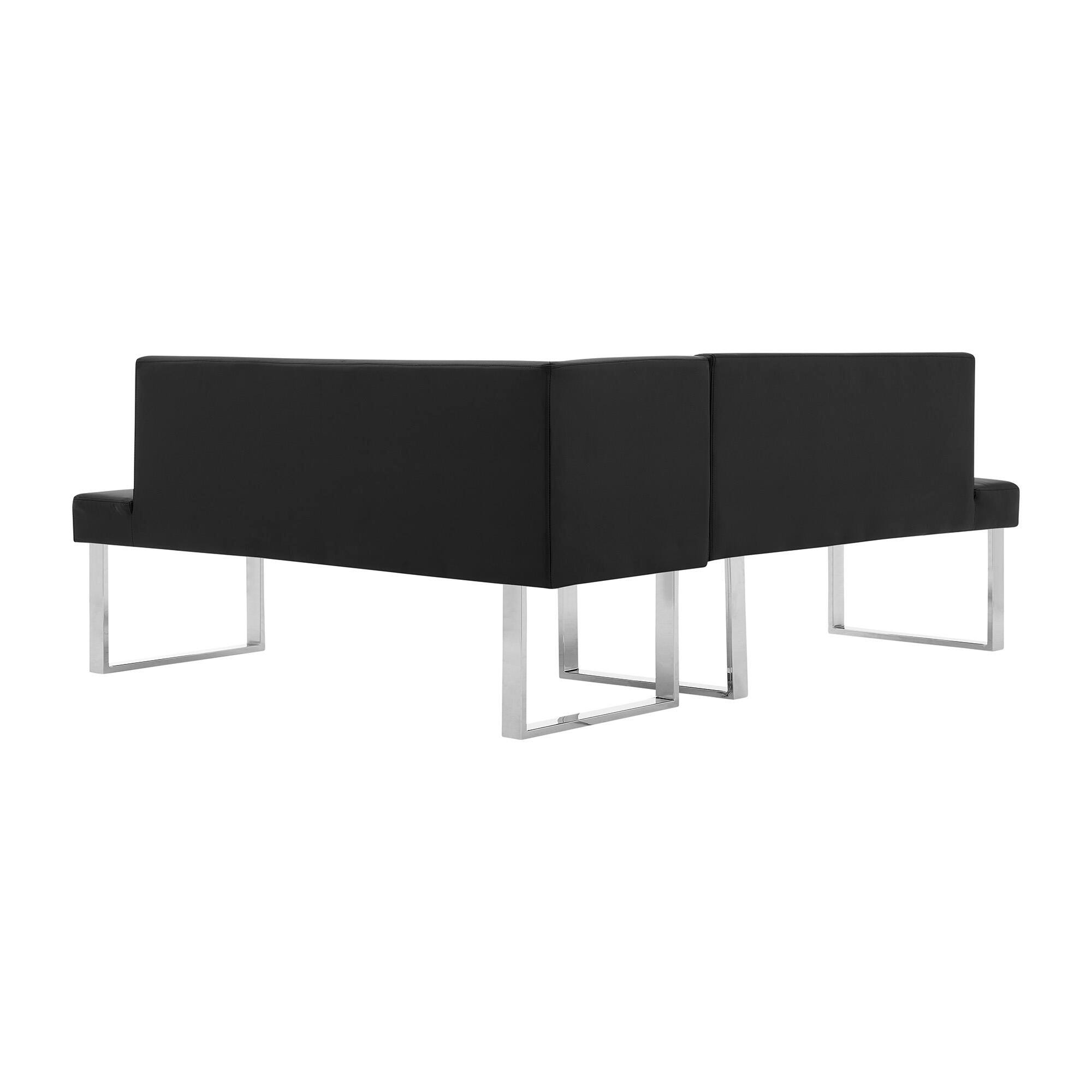 Armen Living Amanda Dining Table with Nook Sofa and Bench, , large