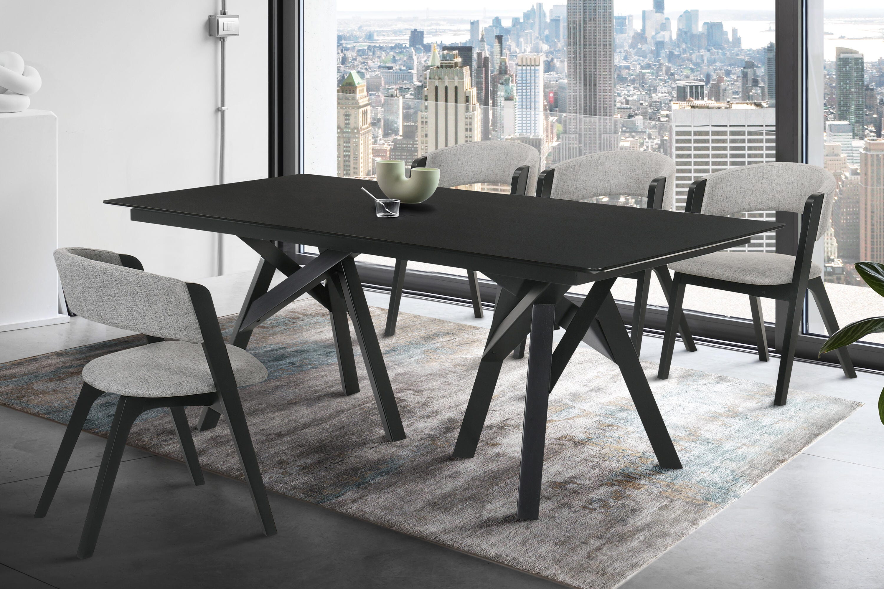 Armen Living Cortina Dining Table, Black, large