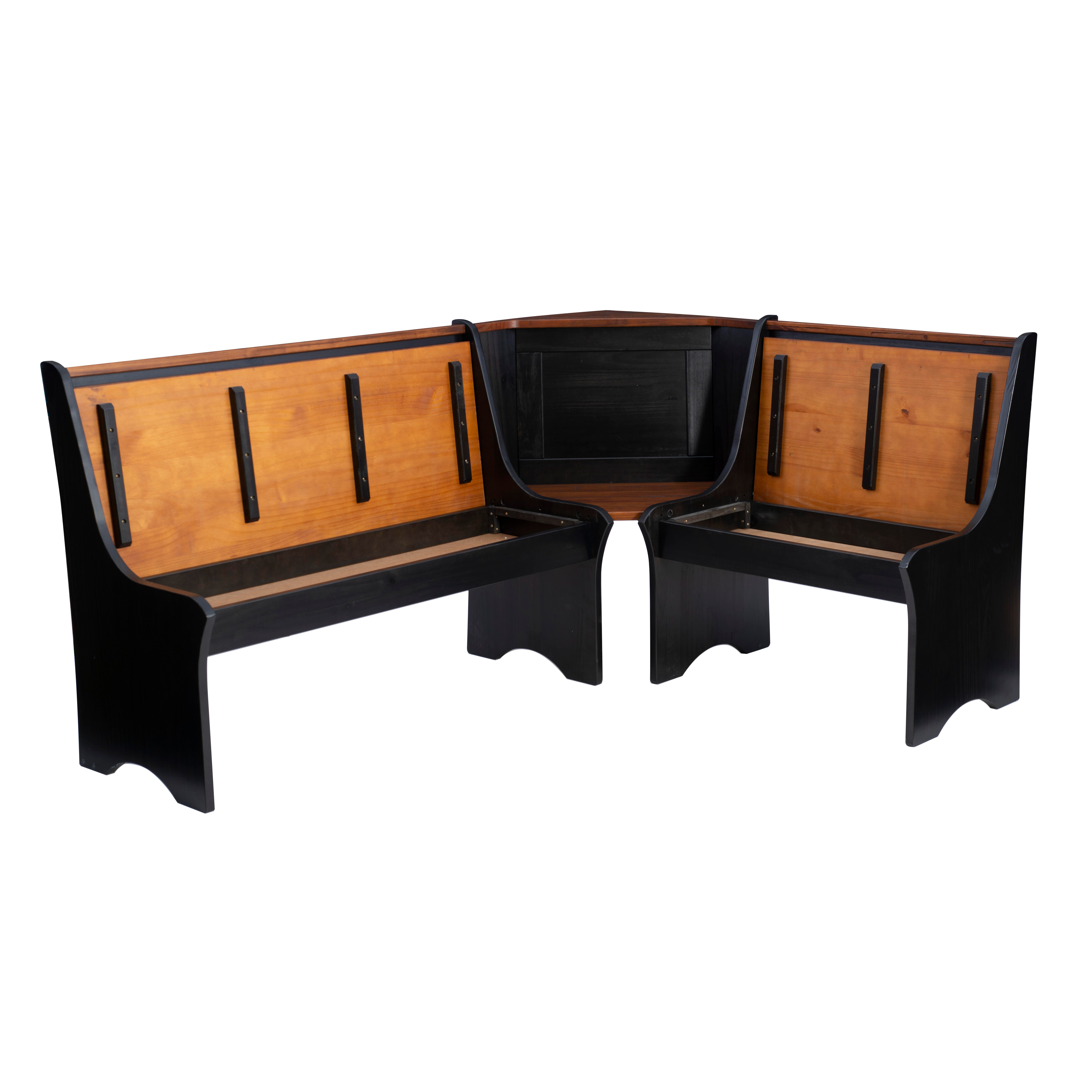 Linon Celina Black Antique Nook, Black, large