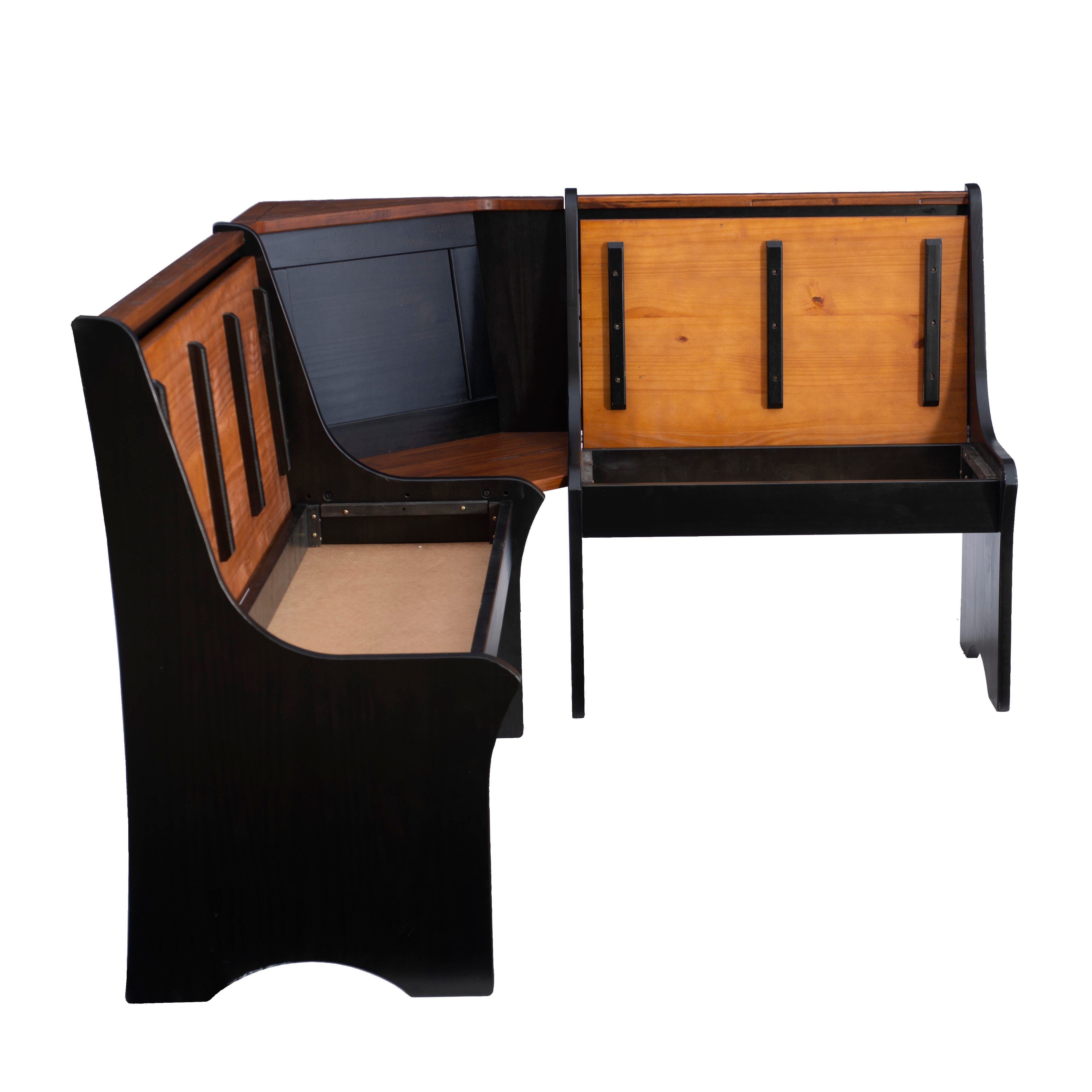Linon Celina Black Antique Nook, Black, large
