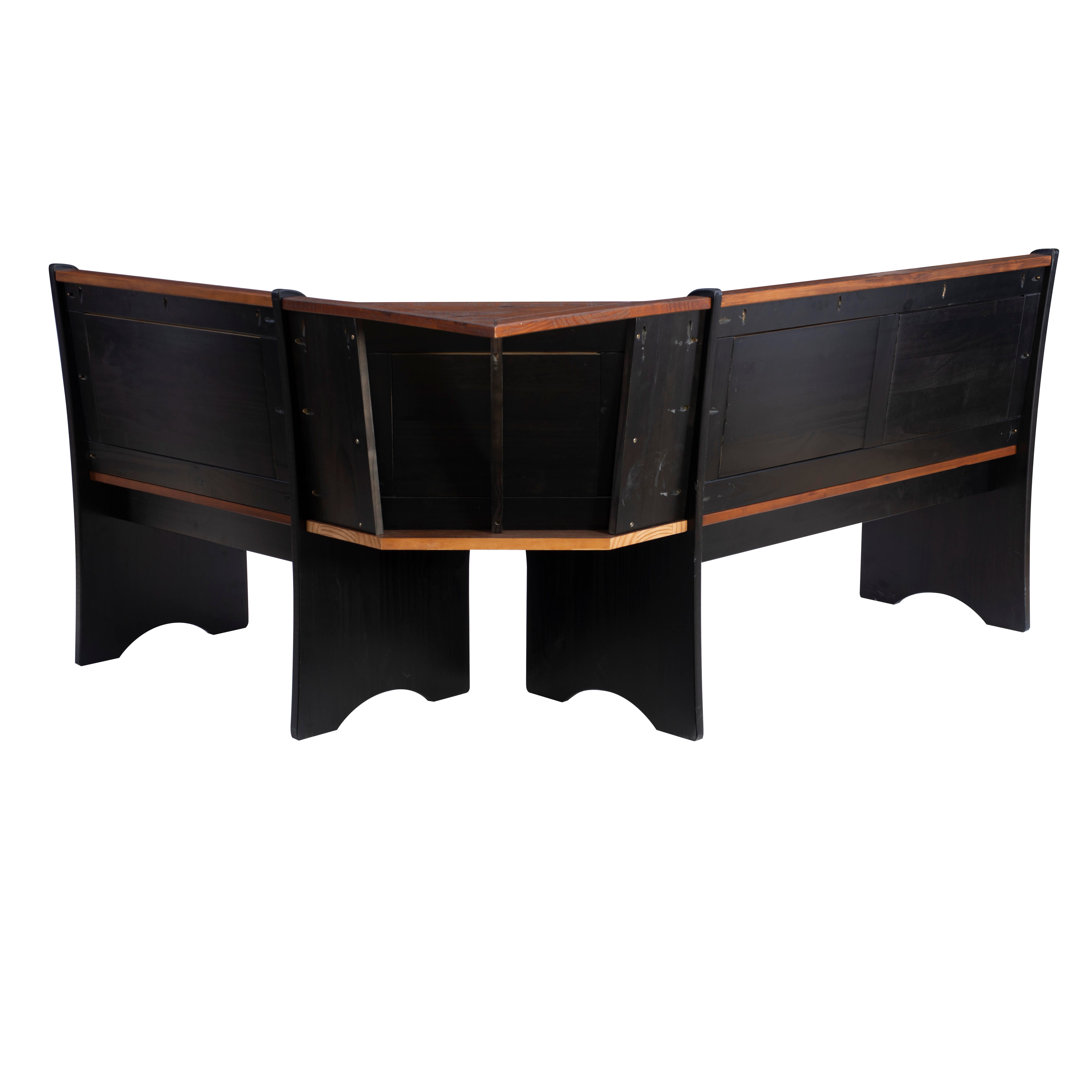Linon Celina Black Antique Nook, Black, large