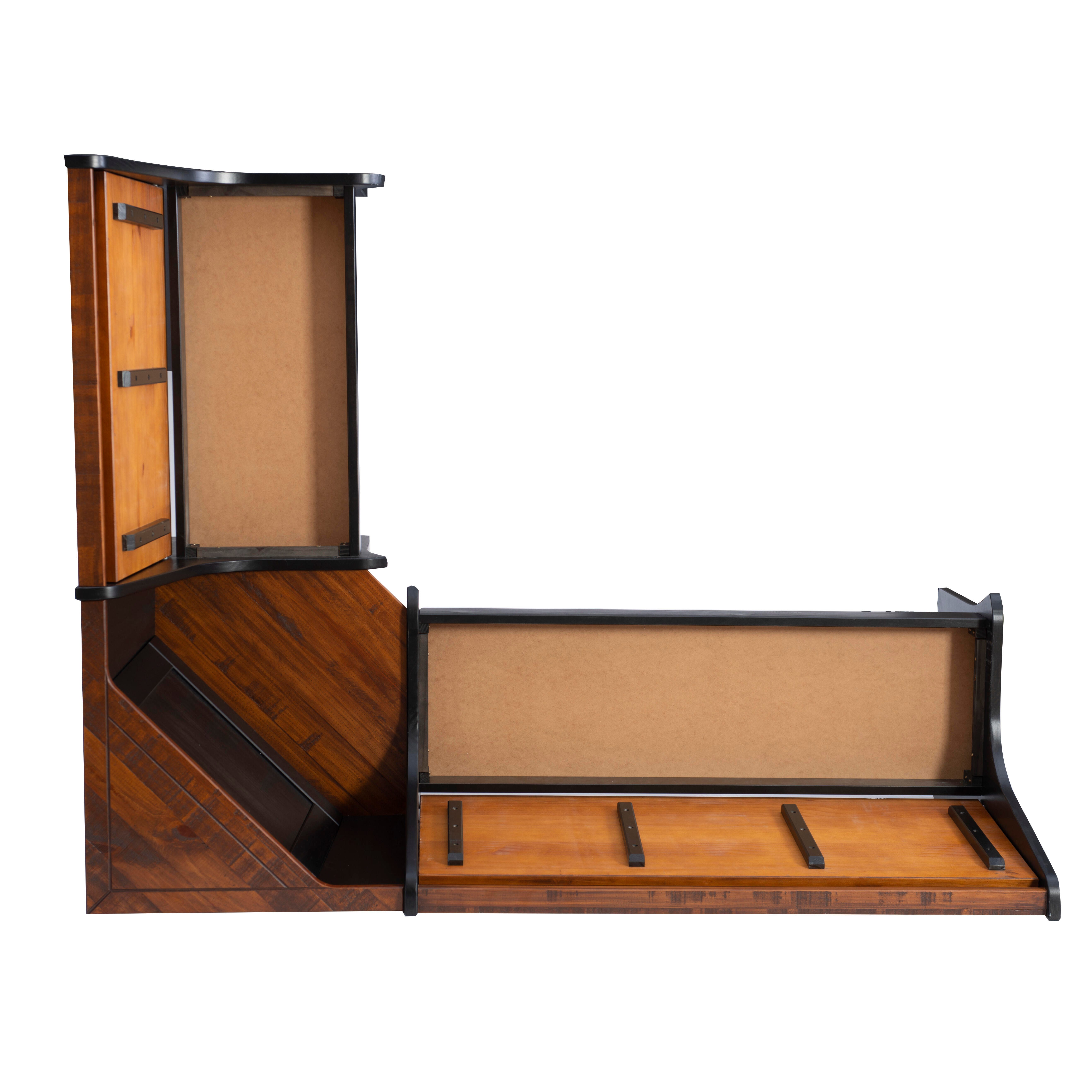 Linon Celina Black Antique Nook, Black, large
