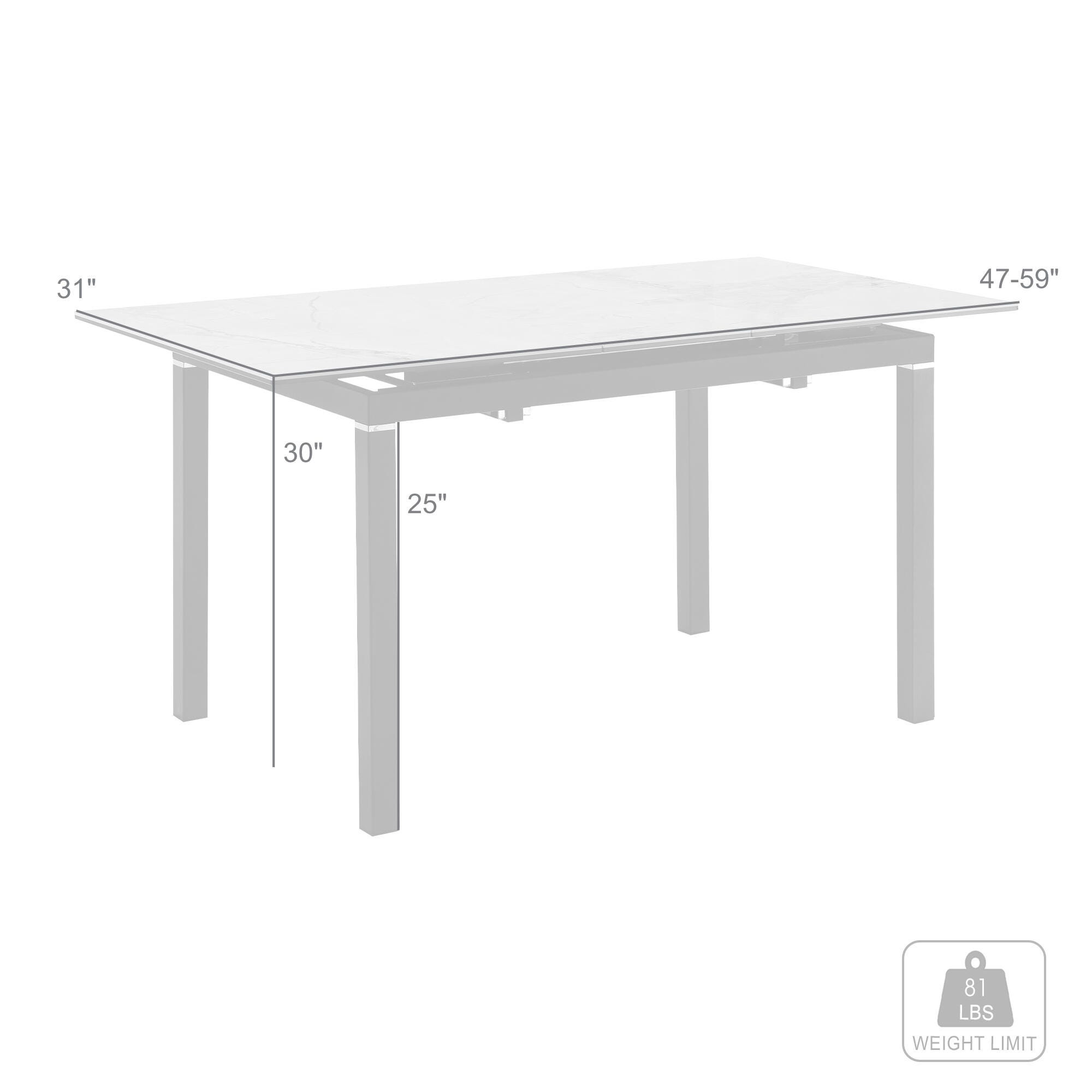Armen Living Giana Extendable Dining Table, , large