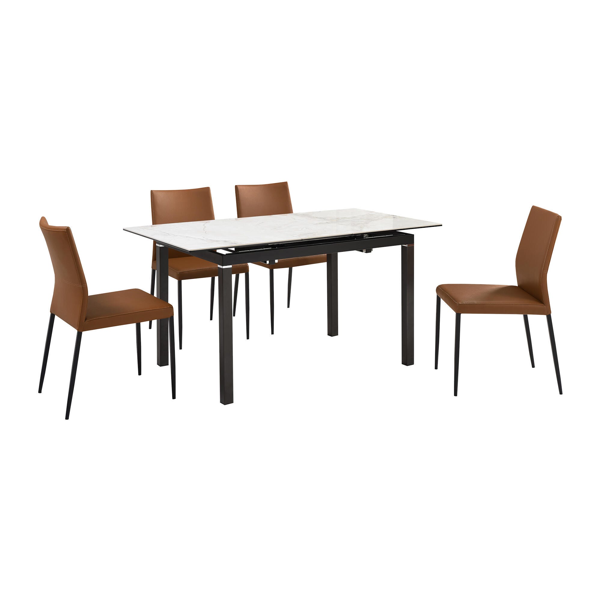 Armen Living Giana and Kash Extendable Dining Table and 4 Chairs, , large