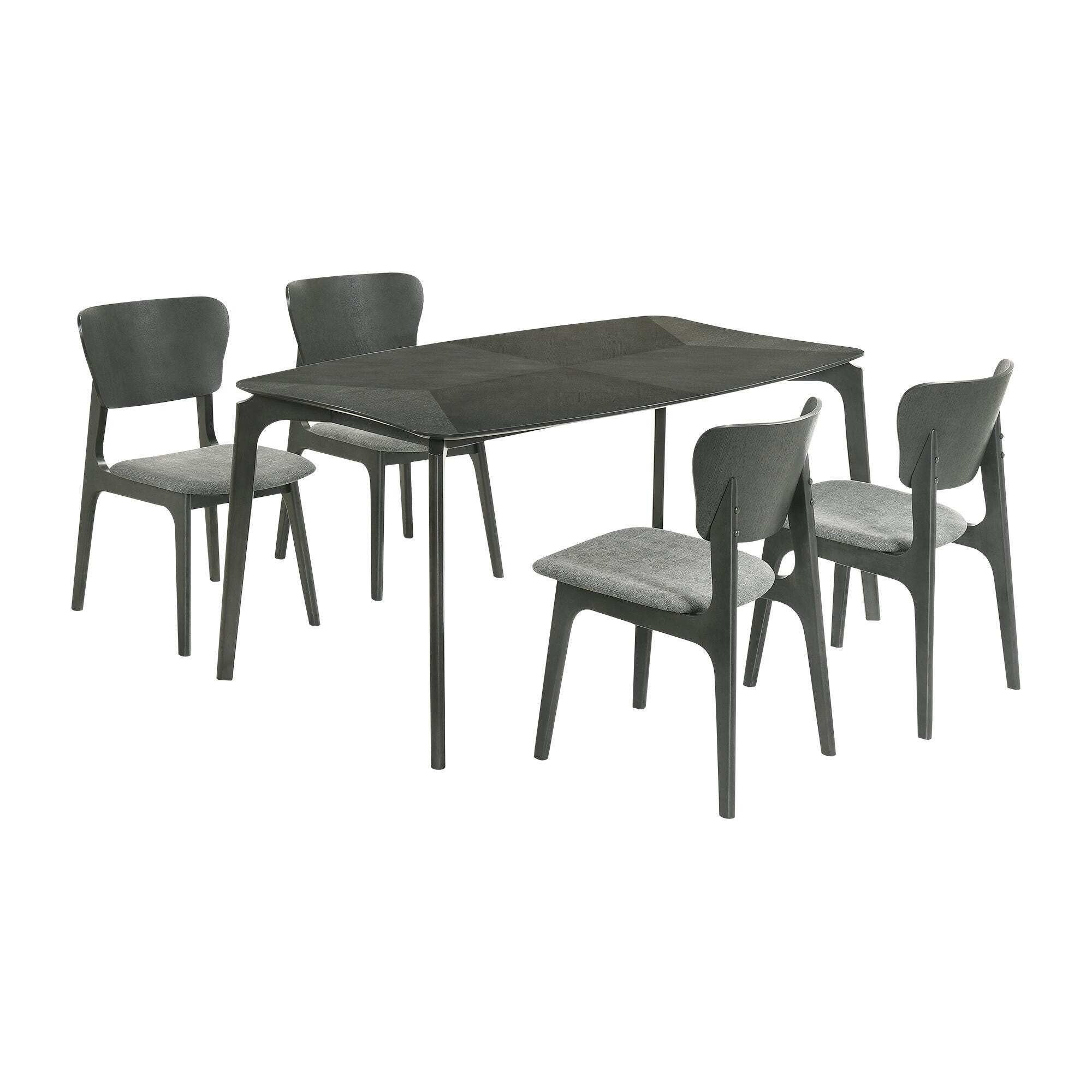 Armen Living Kalia Dining Table and 4 Chairs, Gray, large