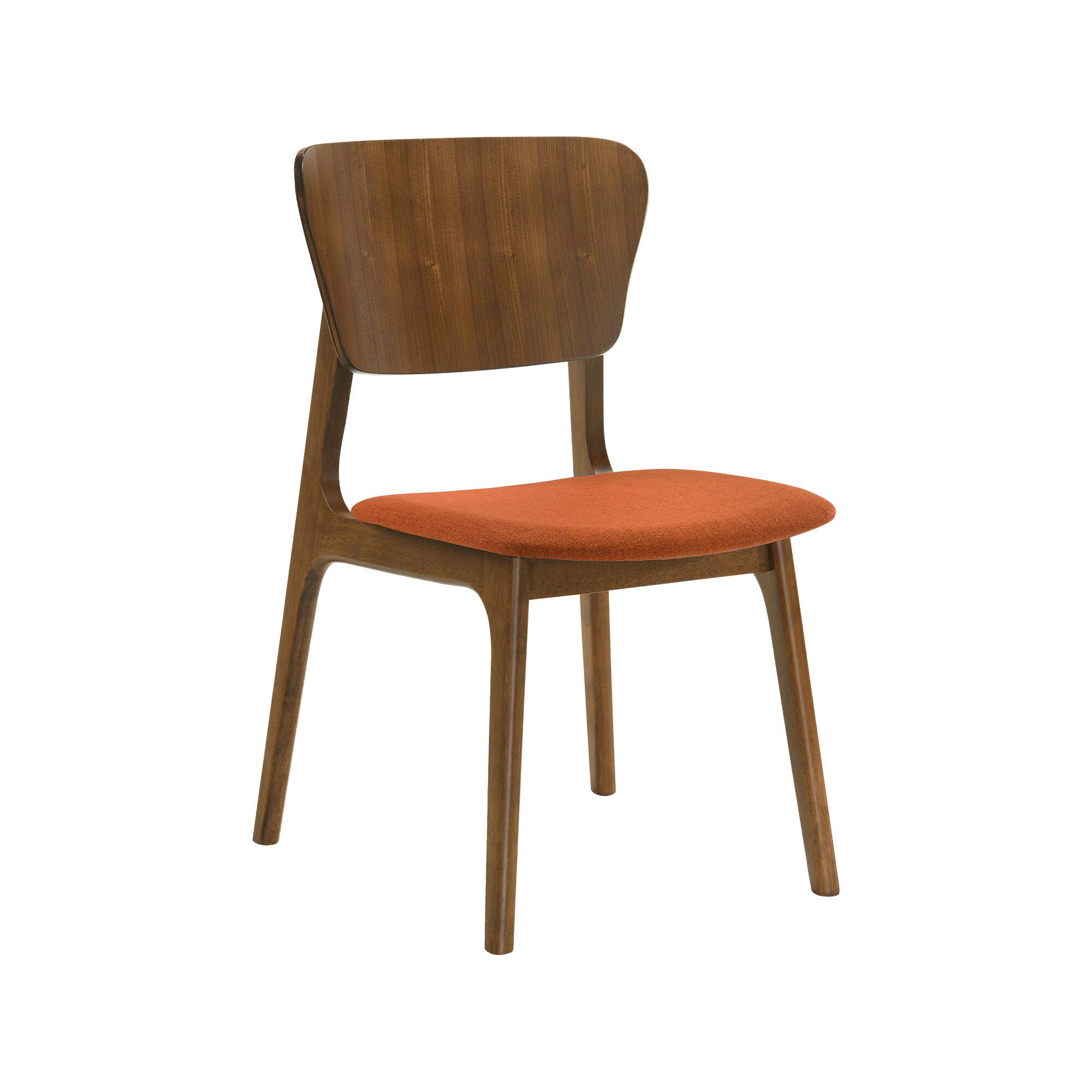 Armen Living Kalia Dining Table and 6 Chairs, Coral/Brown, large