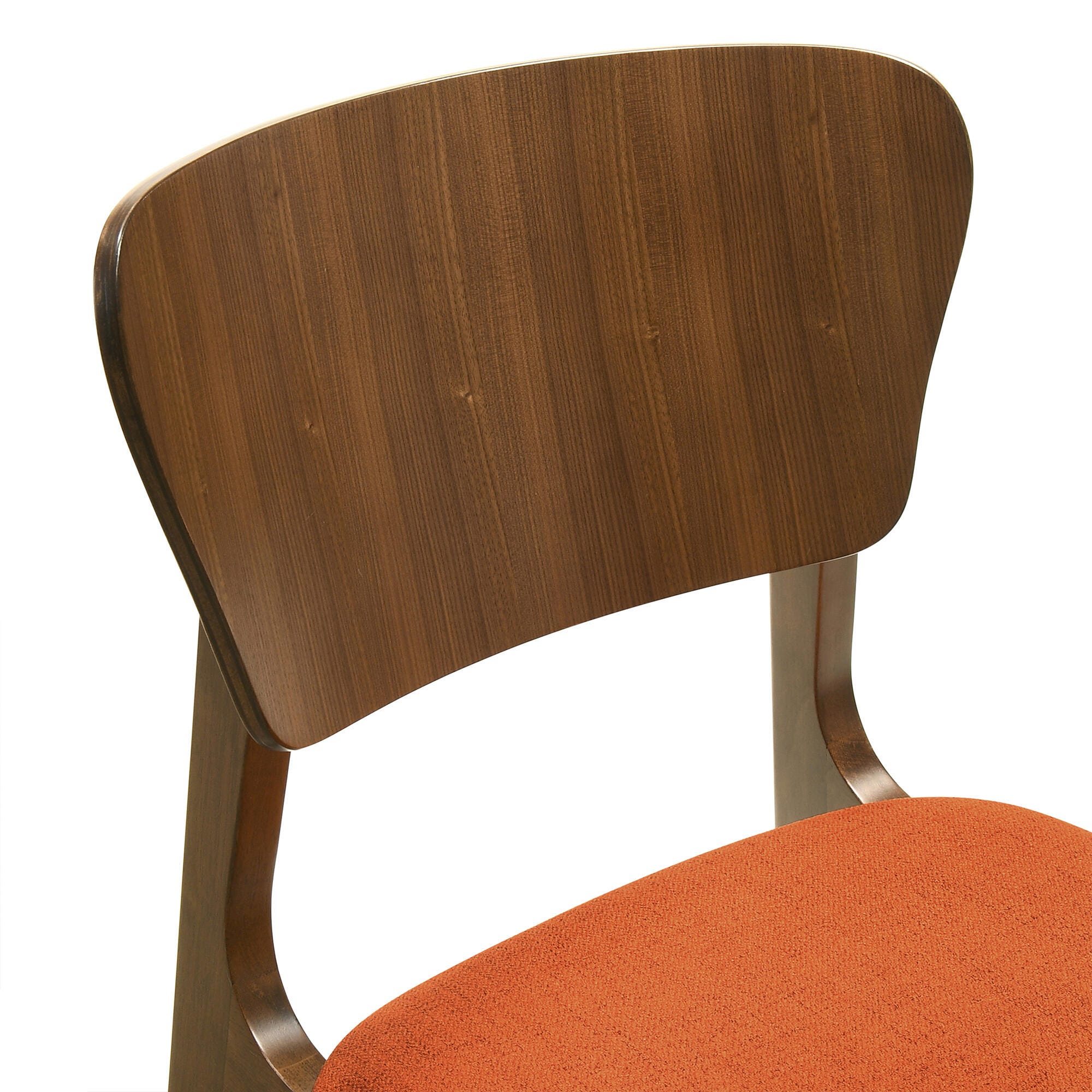 Armen Living Kalia Dining Table and 6 Chairs, Coral/Brown, large