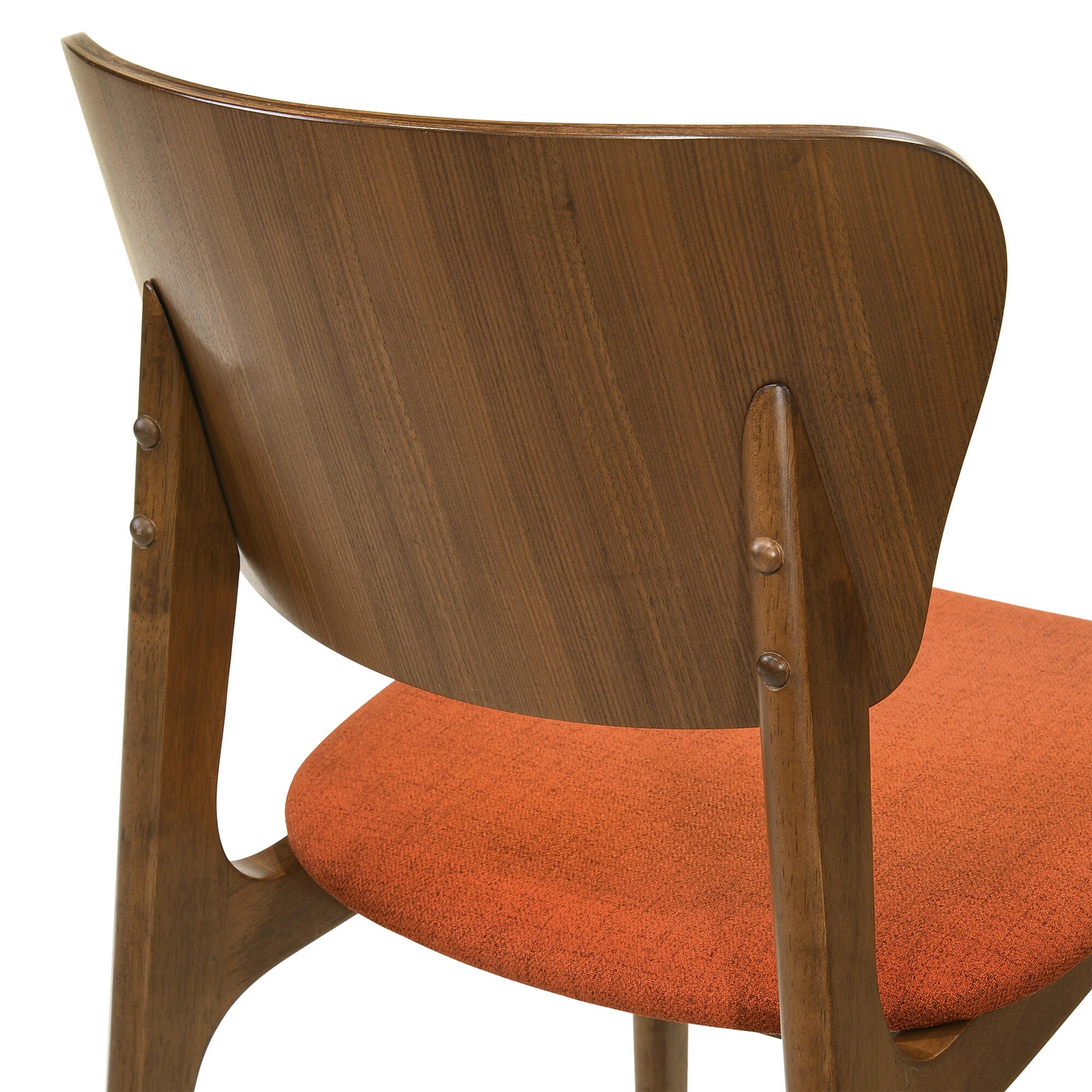 Armen Living Kalia Dining Table and 6 Chairs, Coral/Brown, large