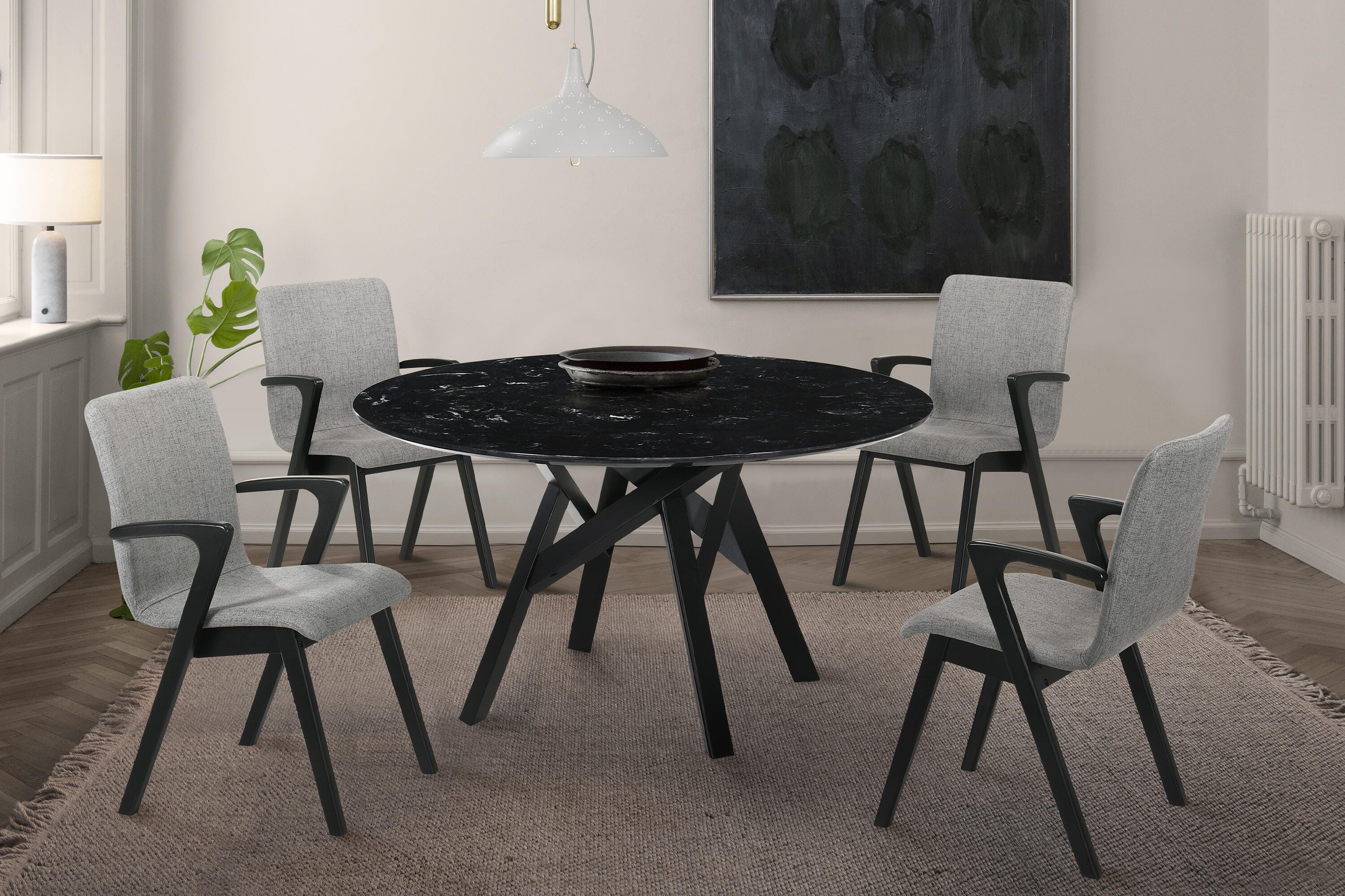 Armen Living Venus Dining Table, Black, large