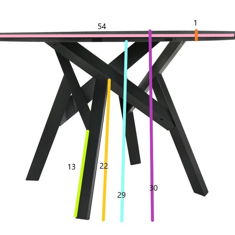 Armen Living Venus and Jackie Dining Table and 4 Chairs, , large