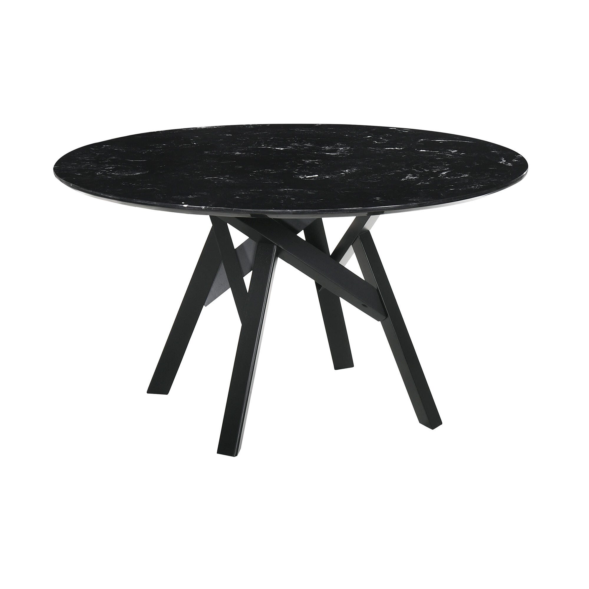 Armen Living Venus and Lima Dining Table and 4 Chairs, Black, large