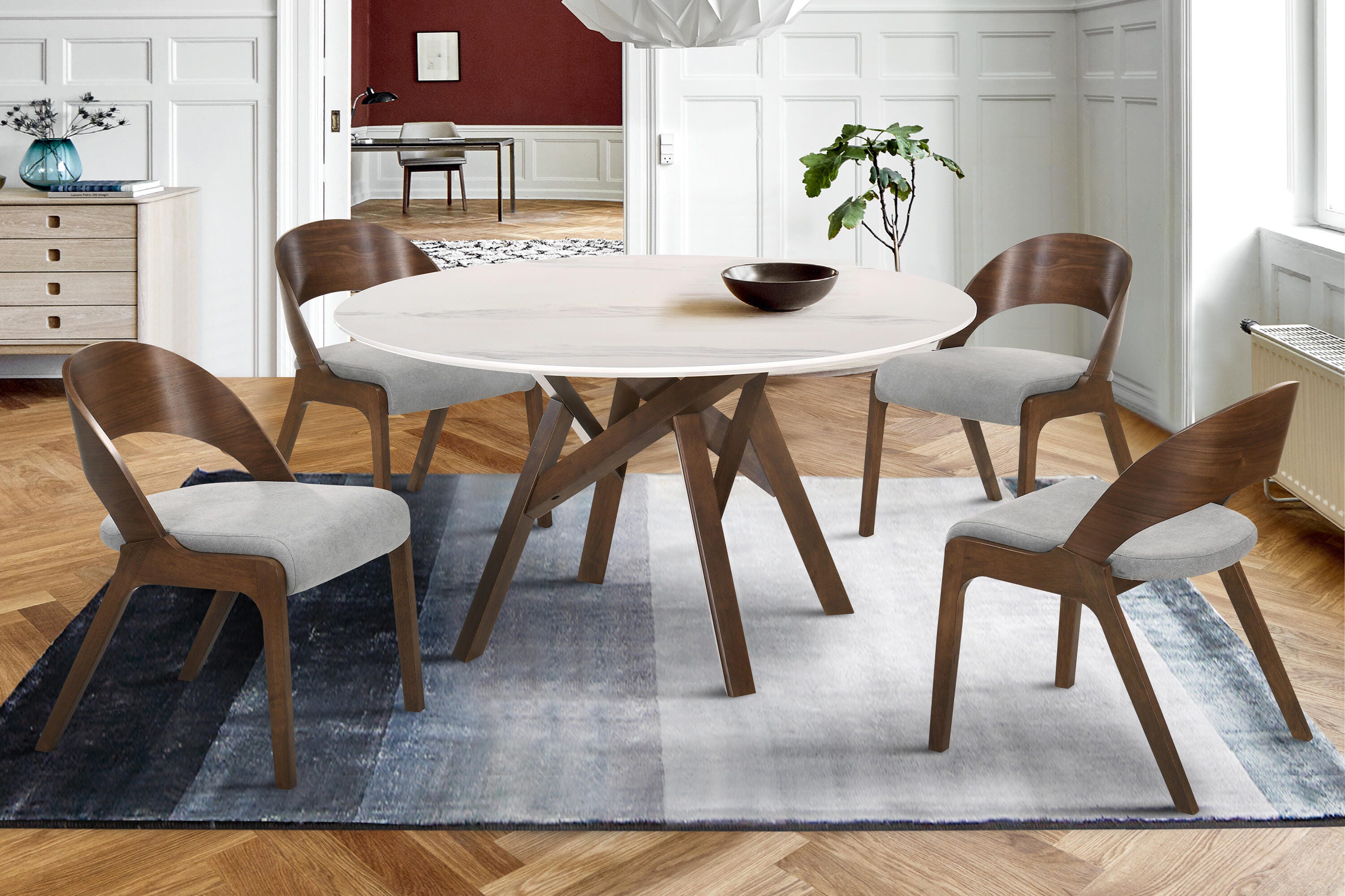 Armen Living Venus and Polly Dining Table and 4 Chairs, , rollover