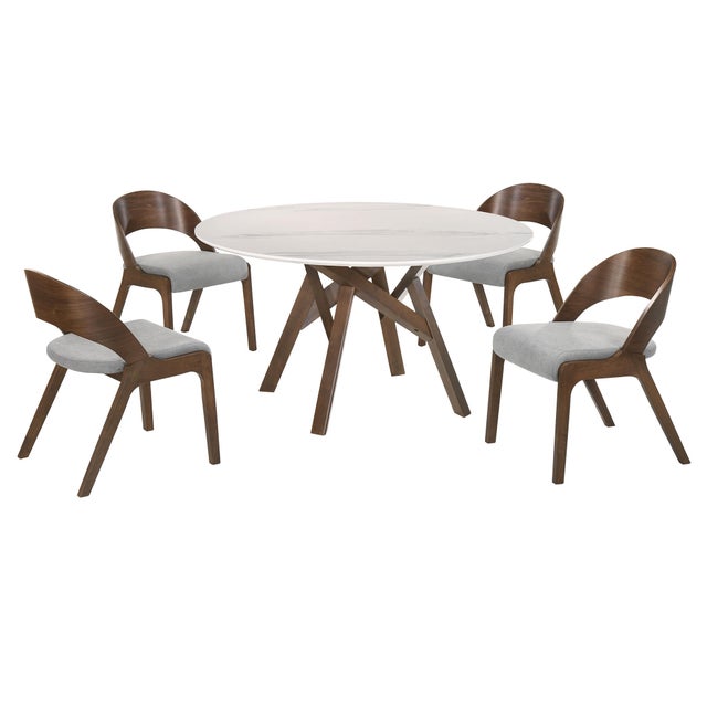 Armen Living Venus and Polly Dining Table and 4 Chairs