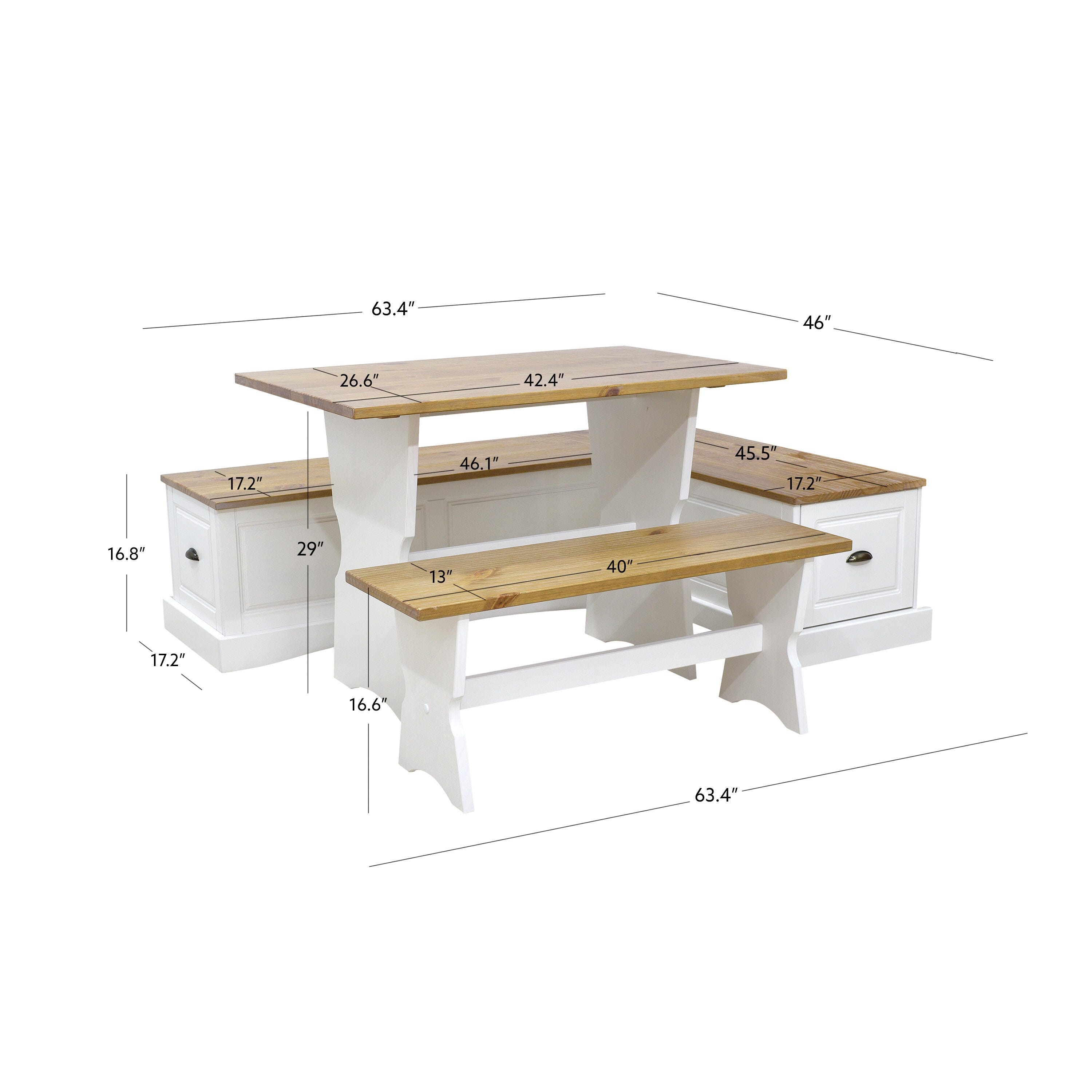 Linon Barrow Nook Dining Set, , large